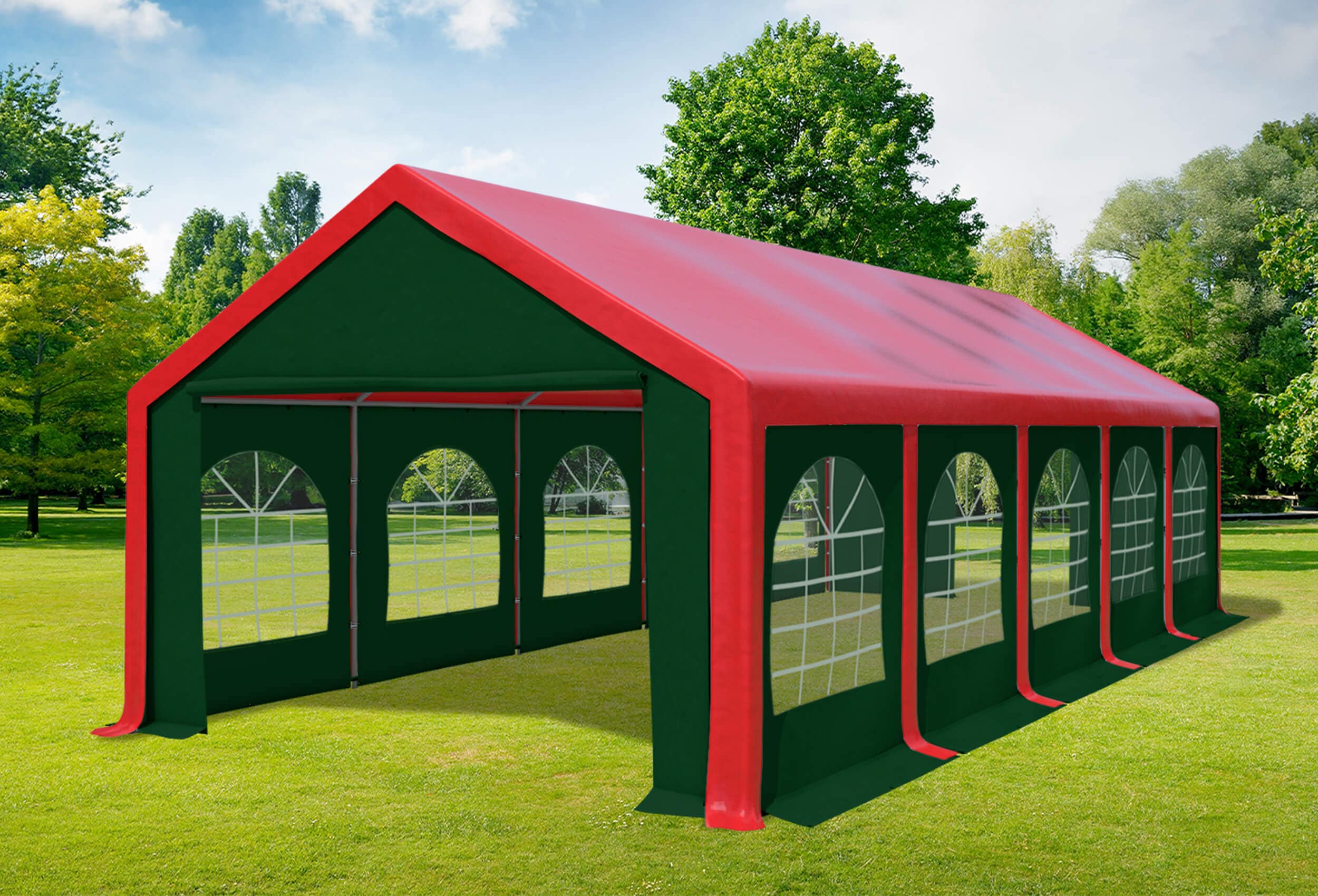 4x10 m Party tent / Marquee, PVC Red Green