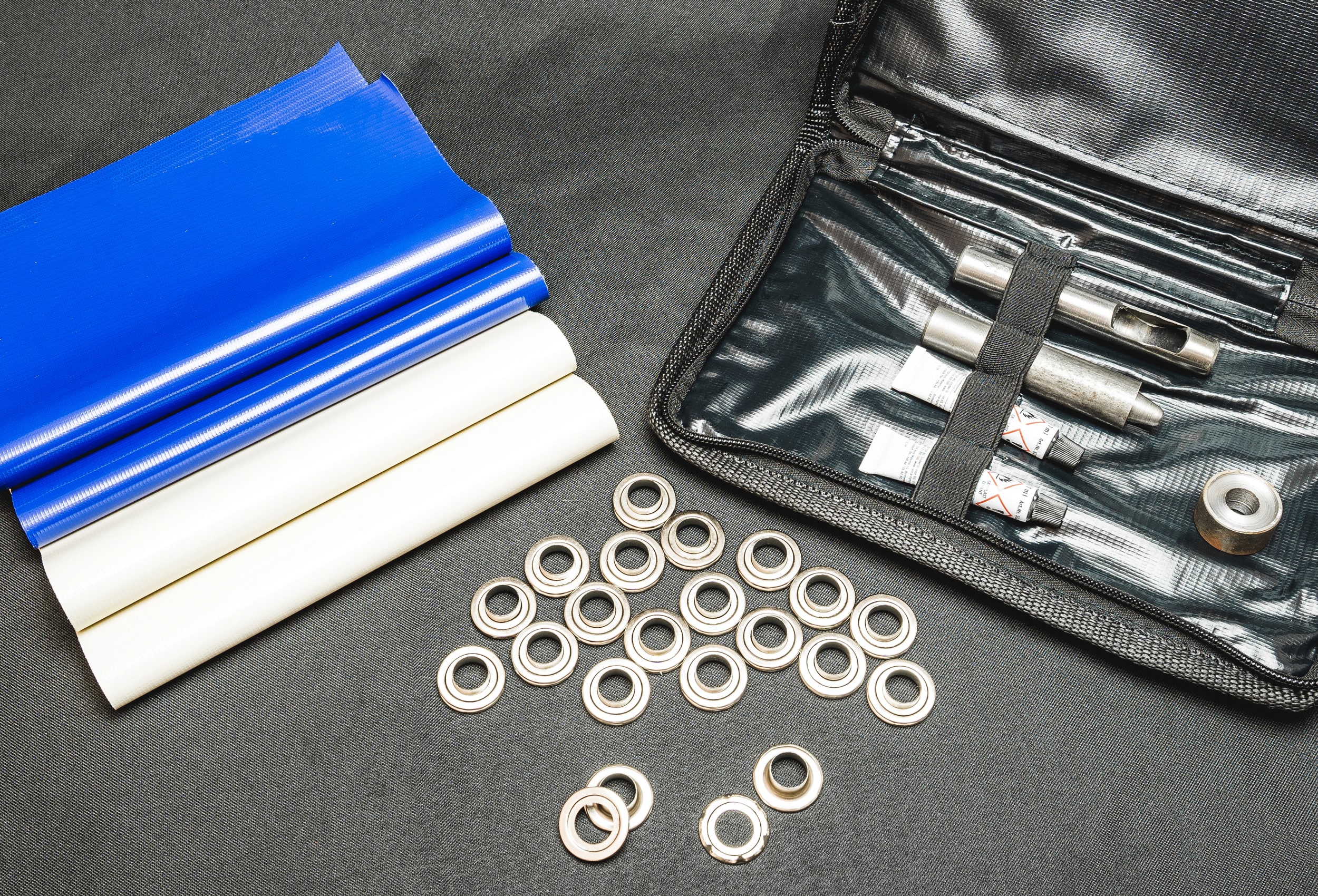 Repair Kit for PVC Tents, Beige Blue