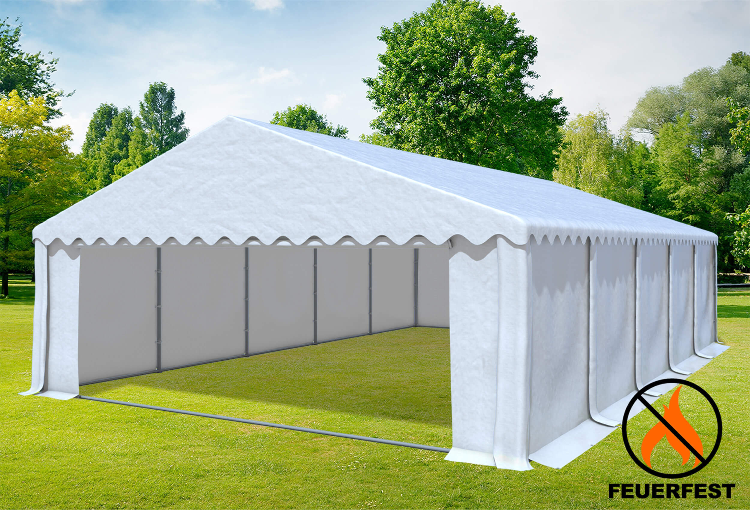 6x10 m Party tent / Marquee, PVC fireproof White