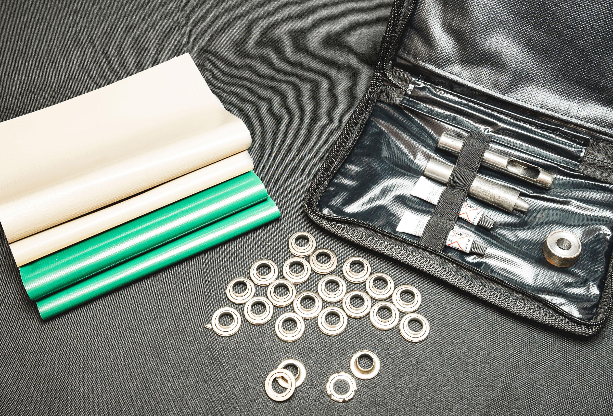 Repair Kit for PVC Tents, Green Brown