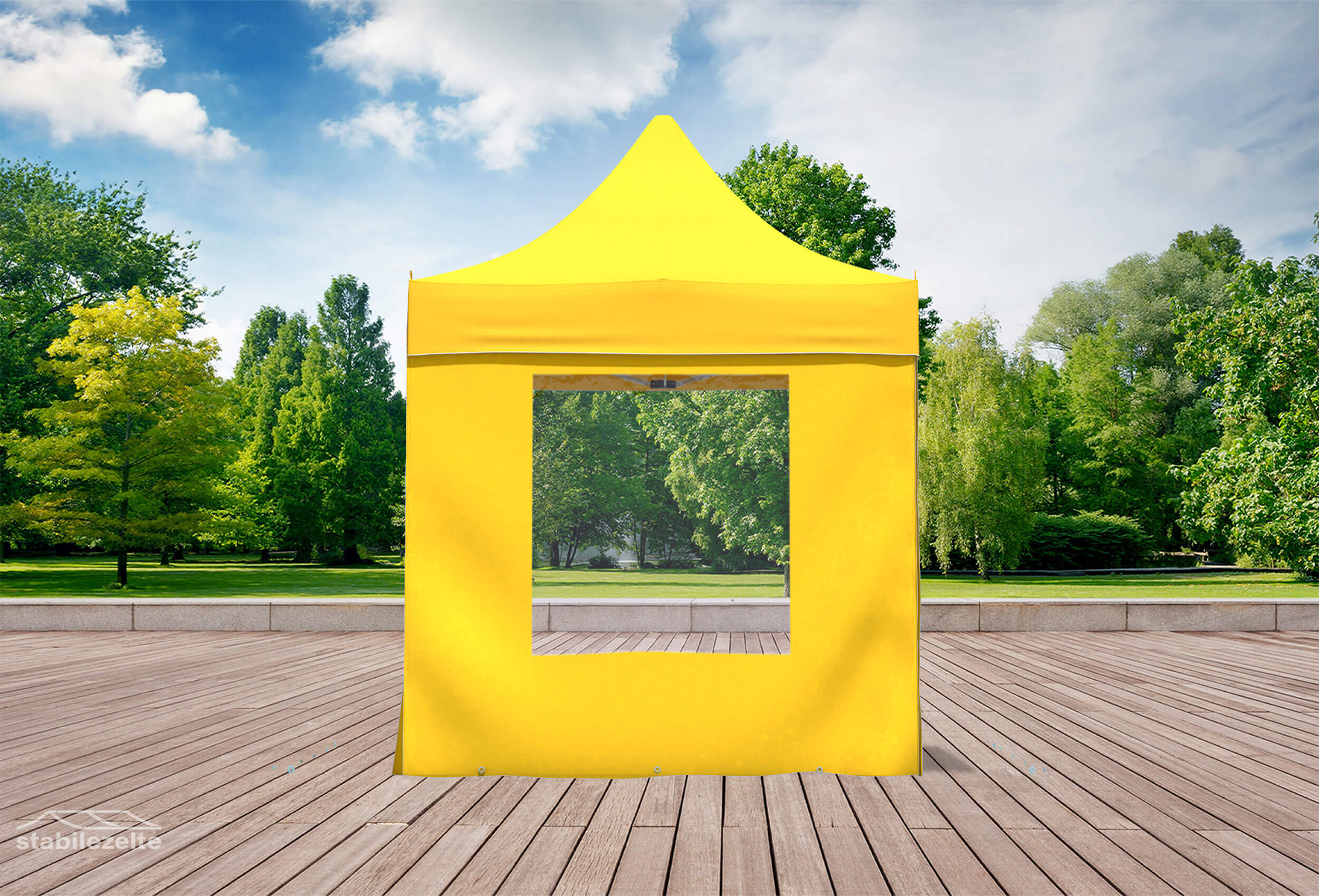 Folding tent side section with WINDOW 2 metres YELLOW
