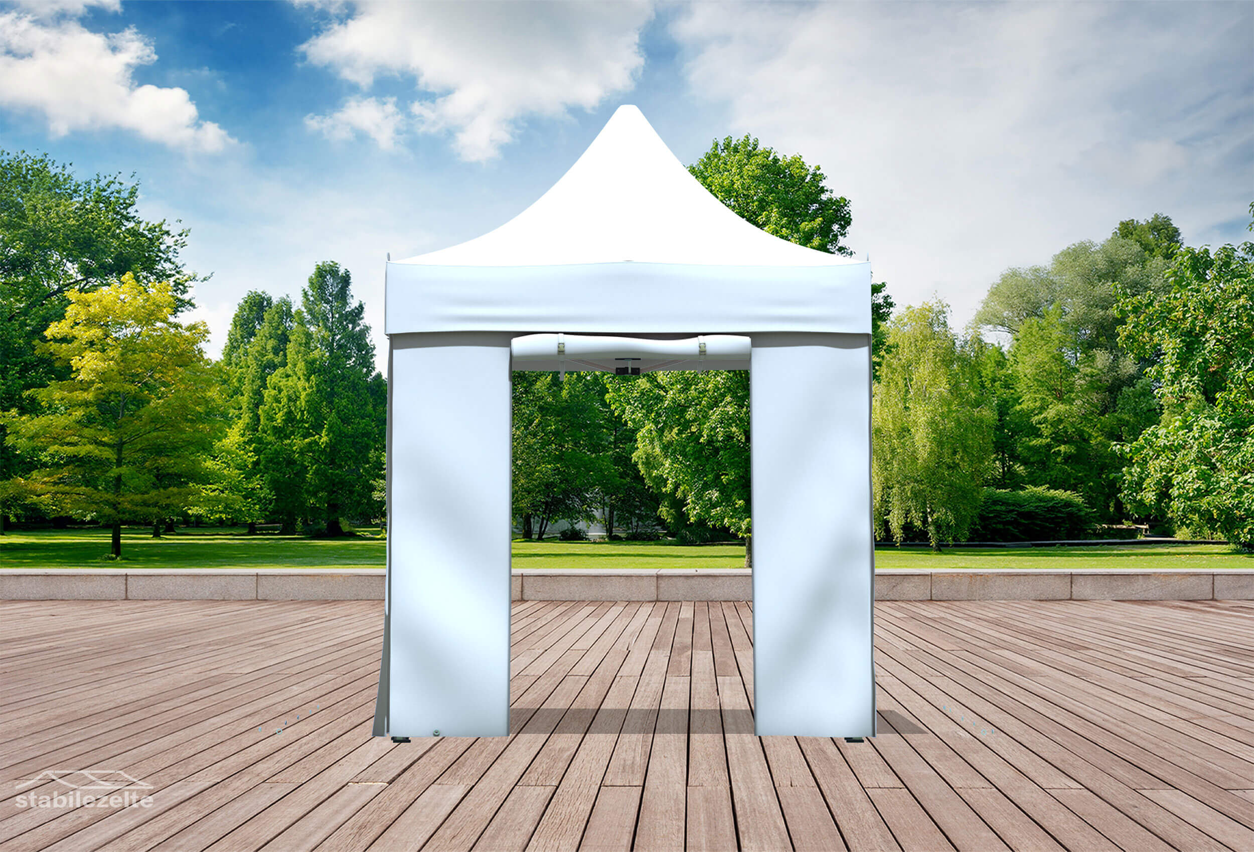 Folding tent side section with DOOR 2 metres White