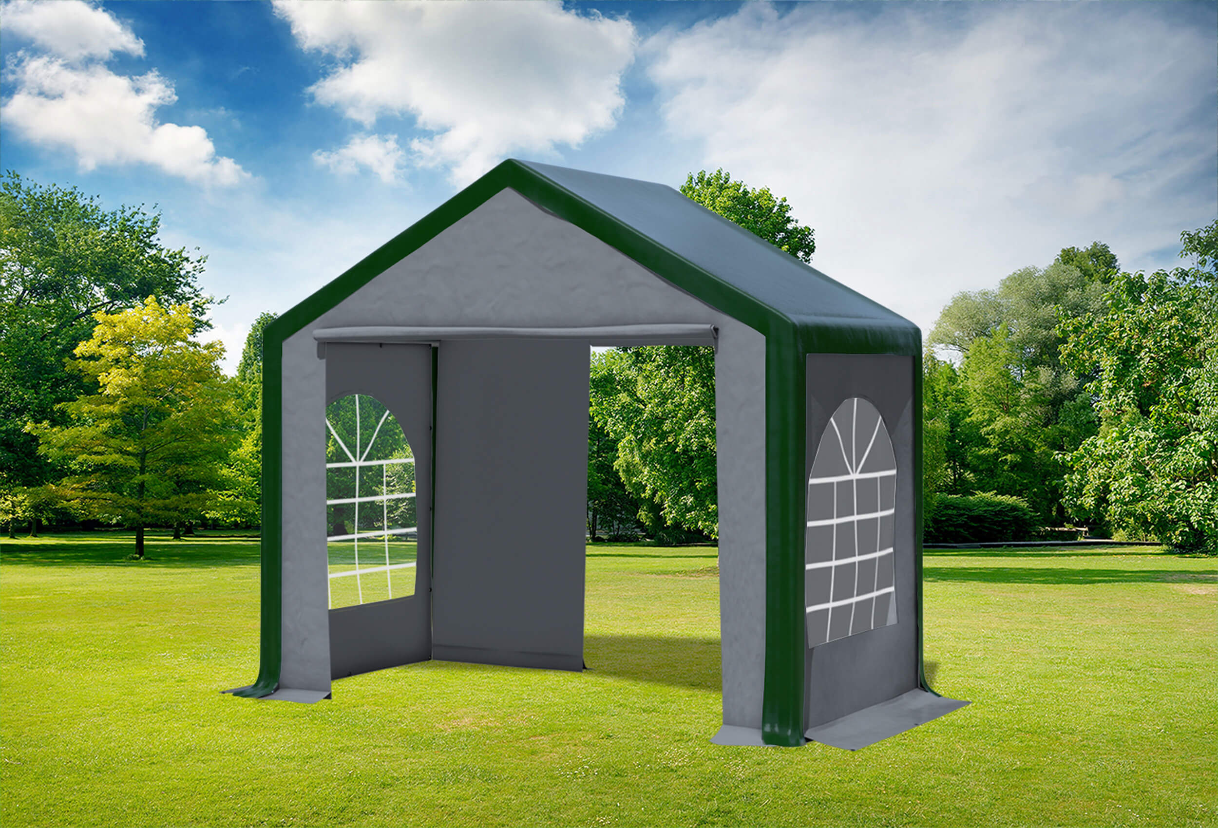 3x2 m Party tent / Marquee, PVC Green Grey