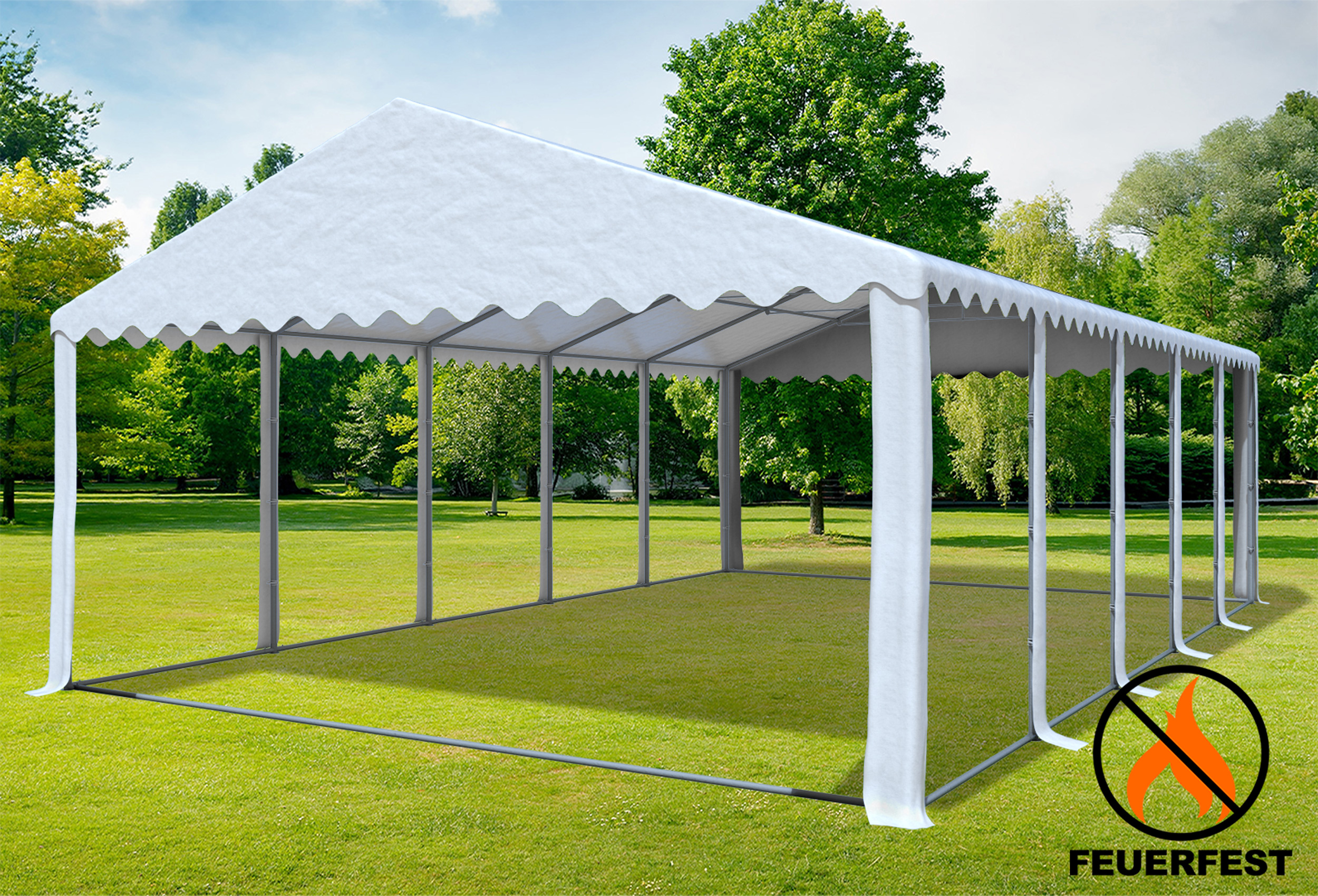 6x10 m Party tent / Marquee, 2.60 m side height PVC fireproof White