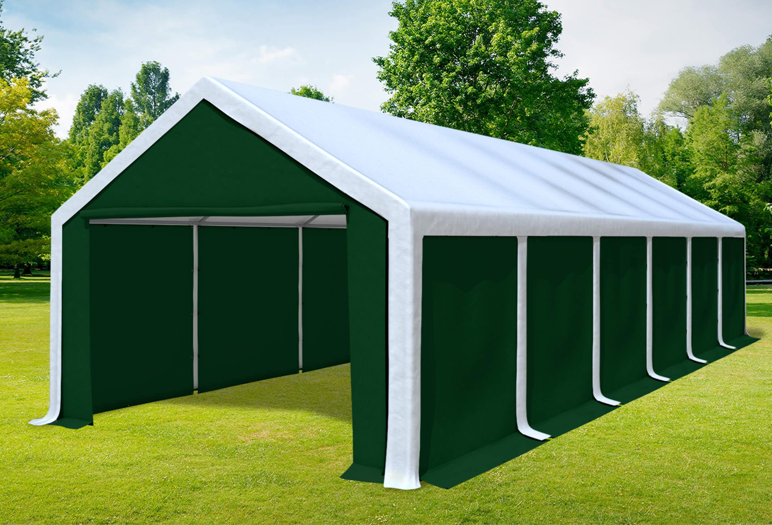 4x12 m Party tent / Marquee, PVC White Green