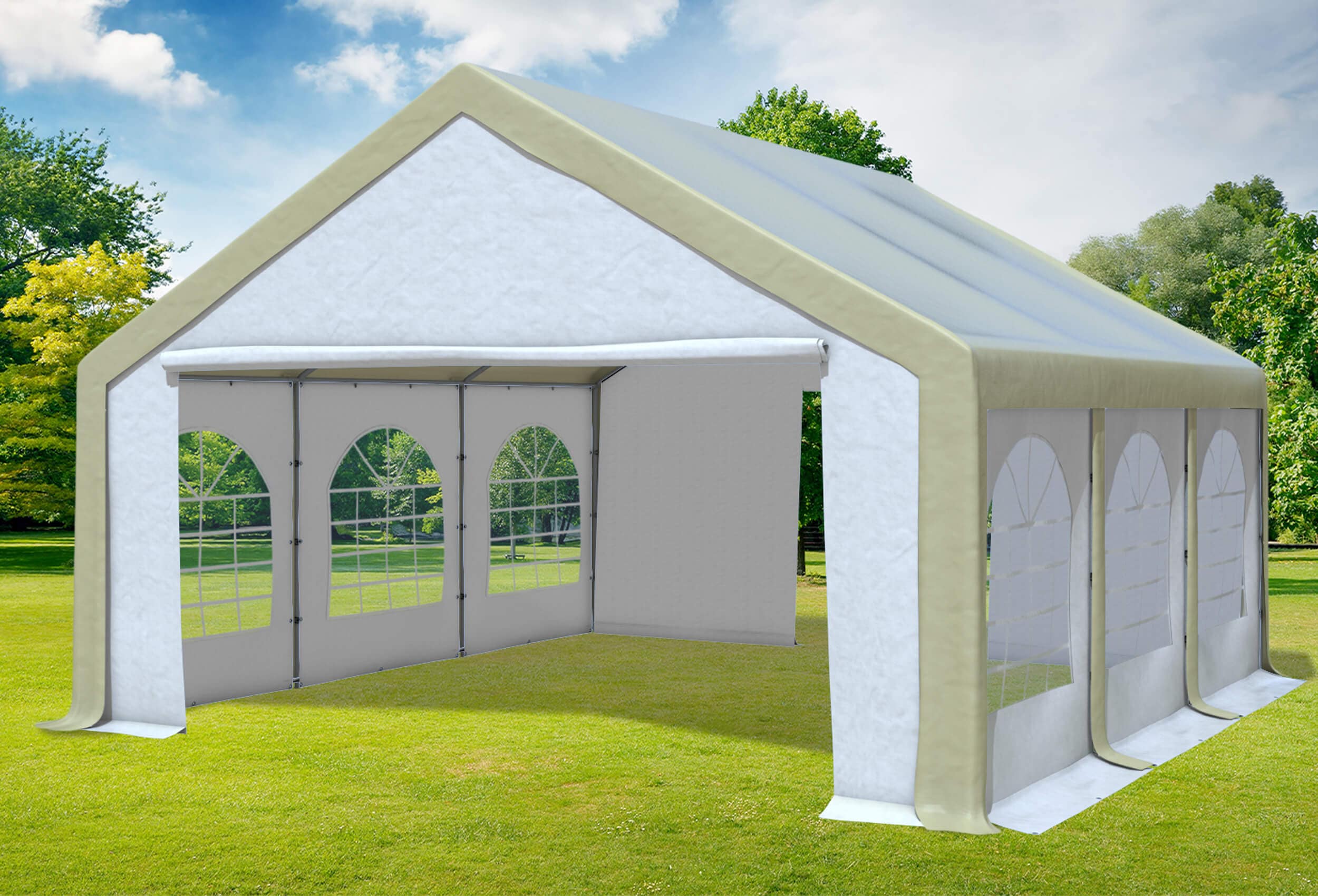 5x6 m Party tent / Marquee, PVC Brown White