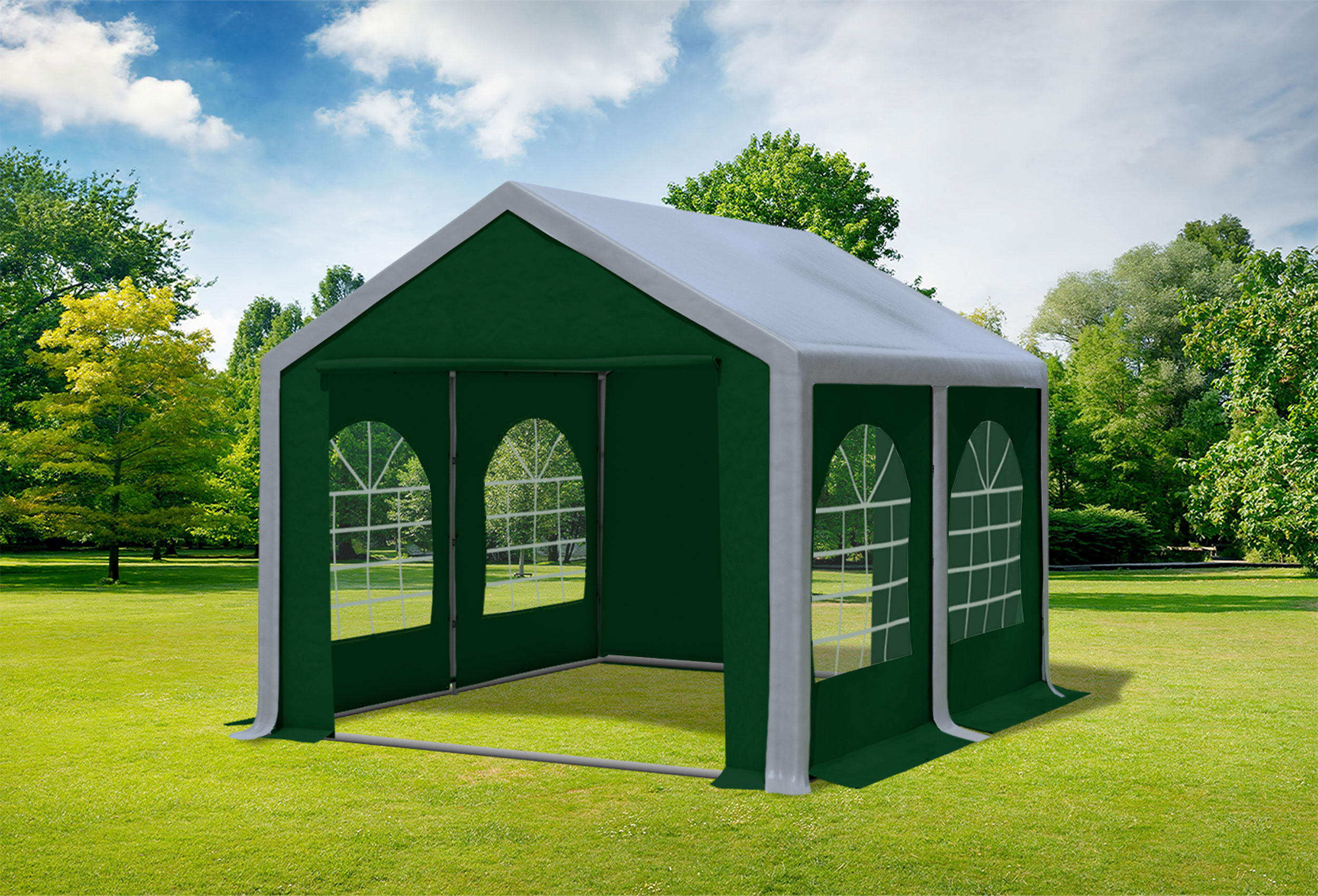 3x4 m Party tent / Marquee, PVC Grey Green