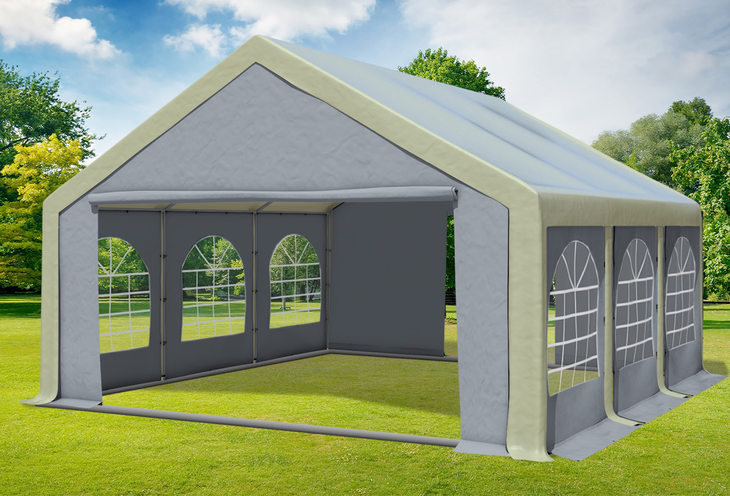 5x6 m Party tent / Marquee, PVC Brown Grey