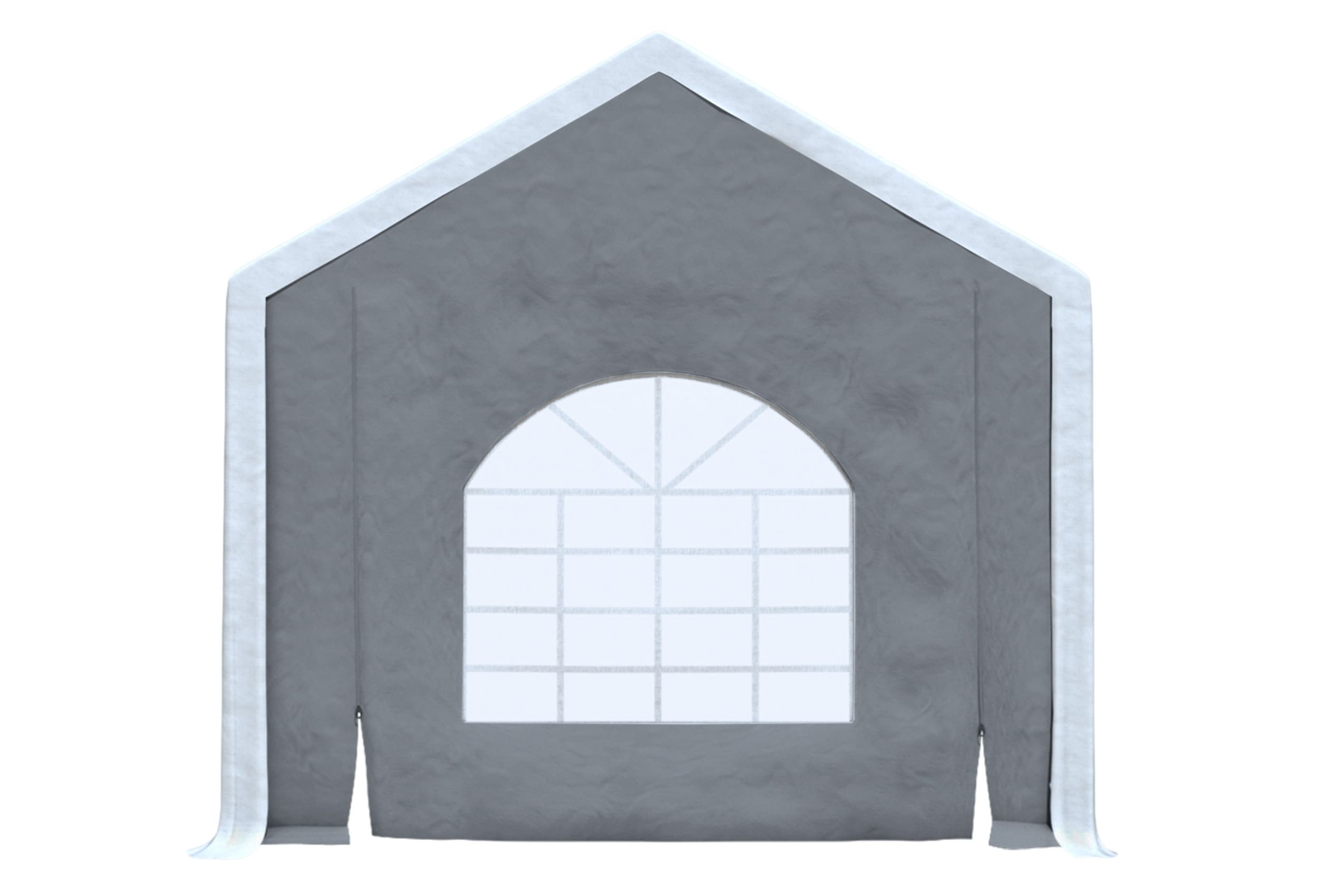 Modular Pro 3m PVC gable section with WINDOW & DOOR (single) GREY