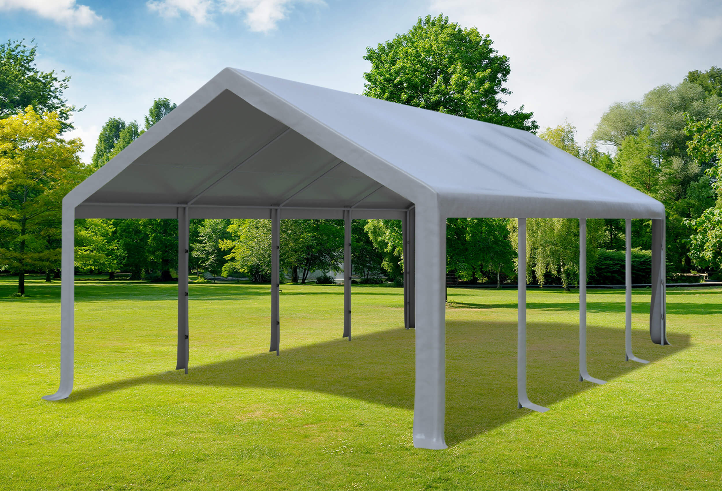 4x8 m PVC Roof Tarpaulin incl. Accessories Grey