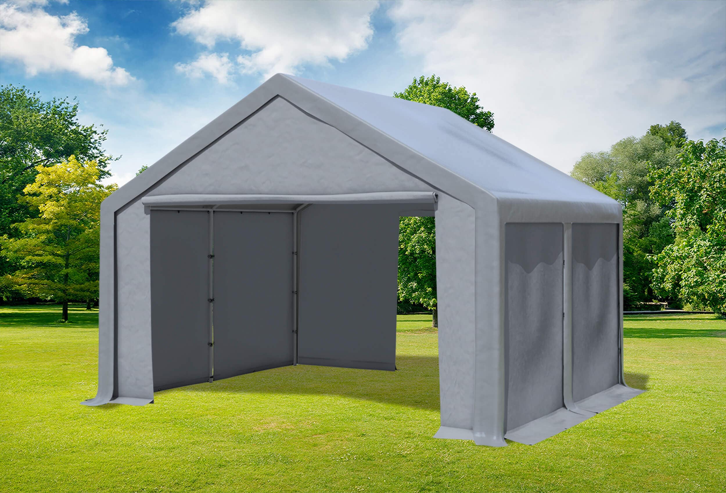 4x4 m Party tent / Marquee, PVC Grey