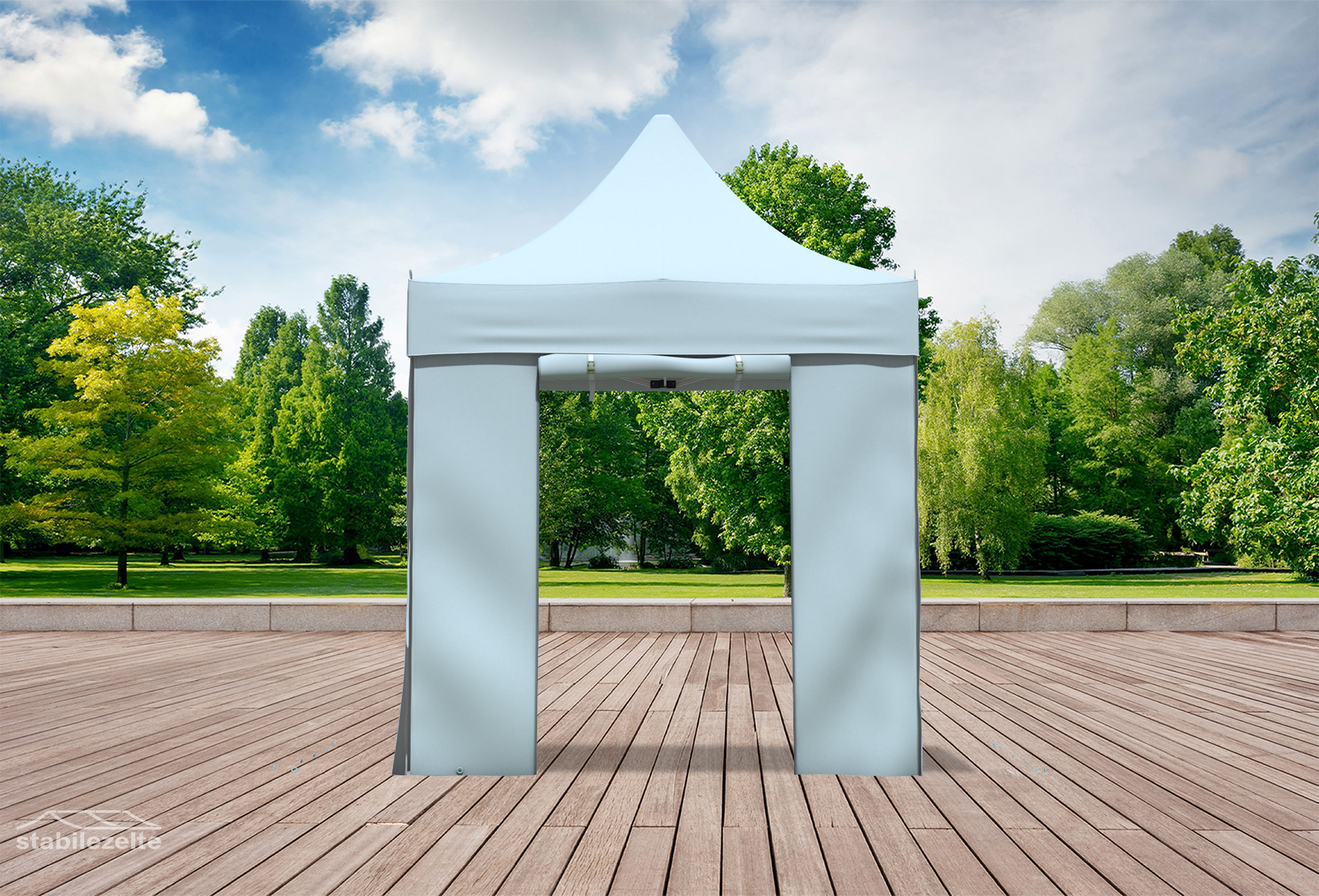 Folding tent side section with DOOR 2 metres GREY
