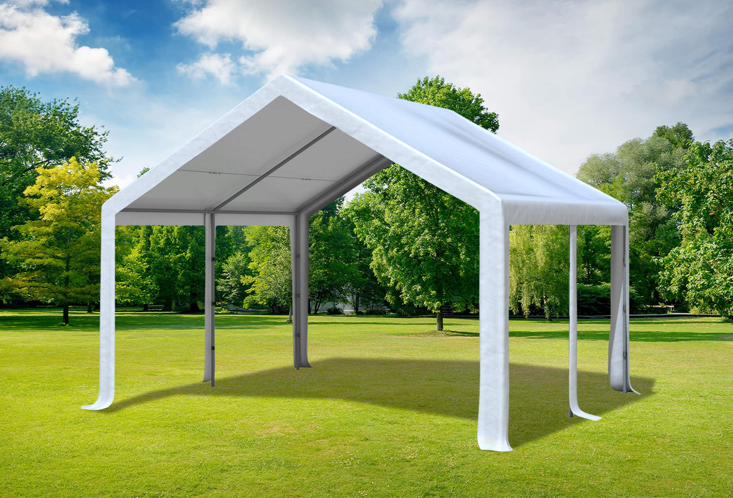 4x4 m PVC Roof Tarpaulin incl. Accessories White