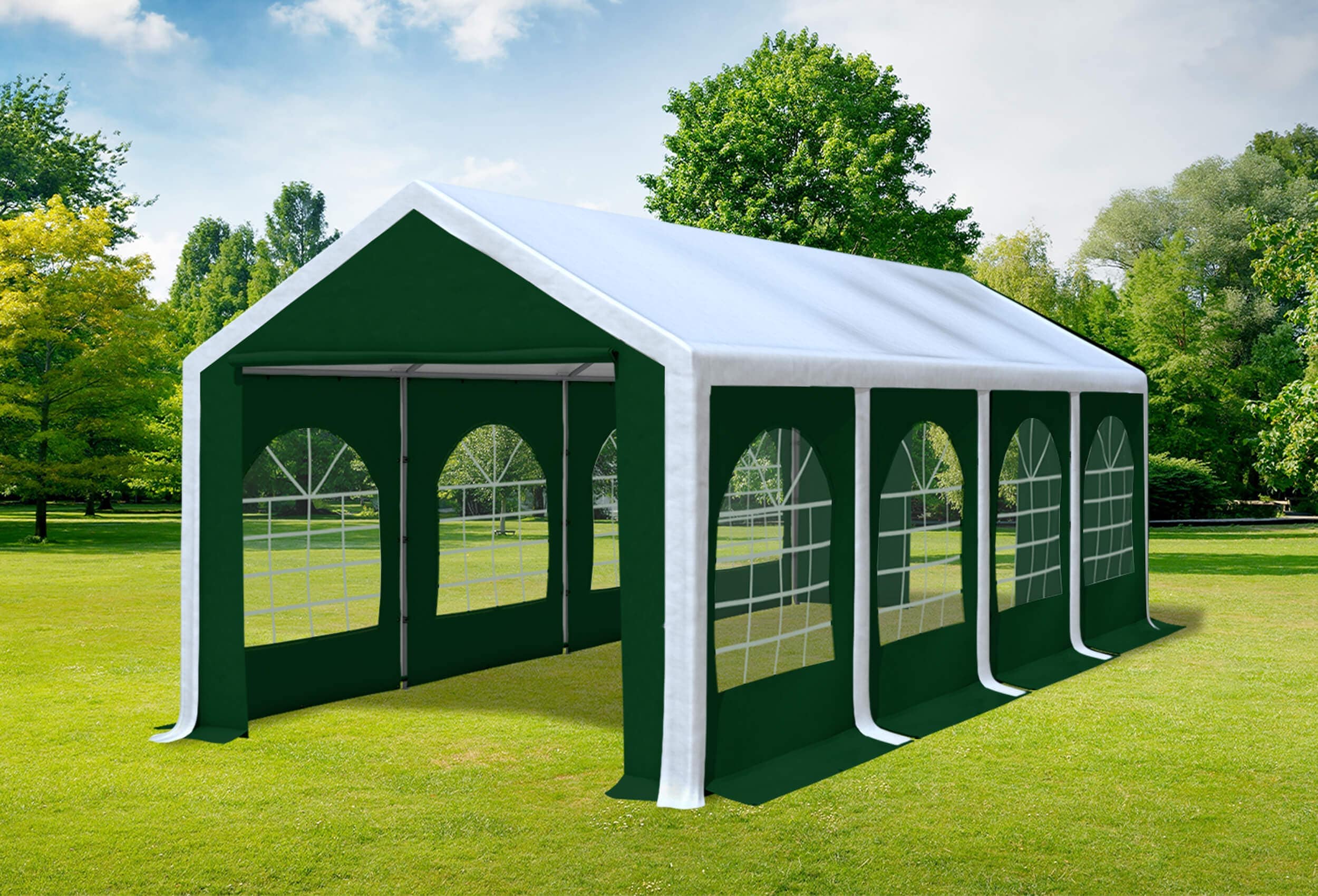 3x8 m Party tent / Marquee, PVC White Green