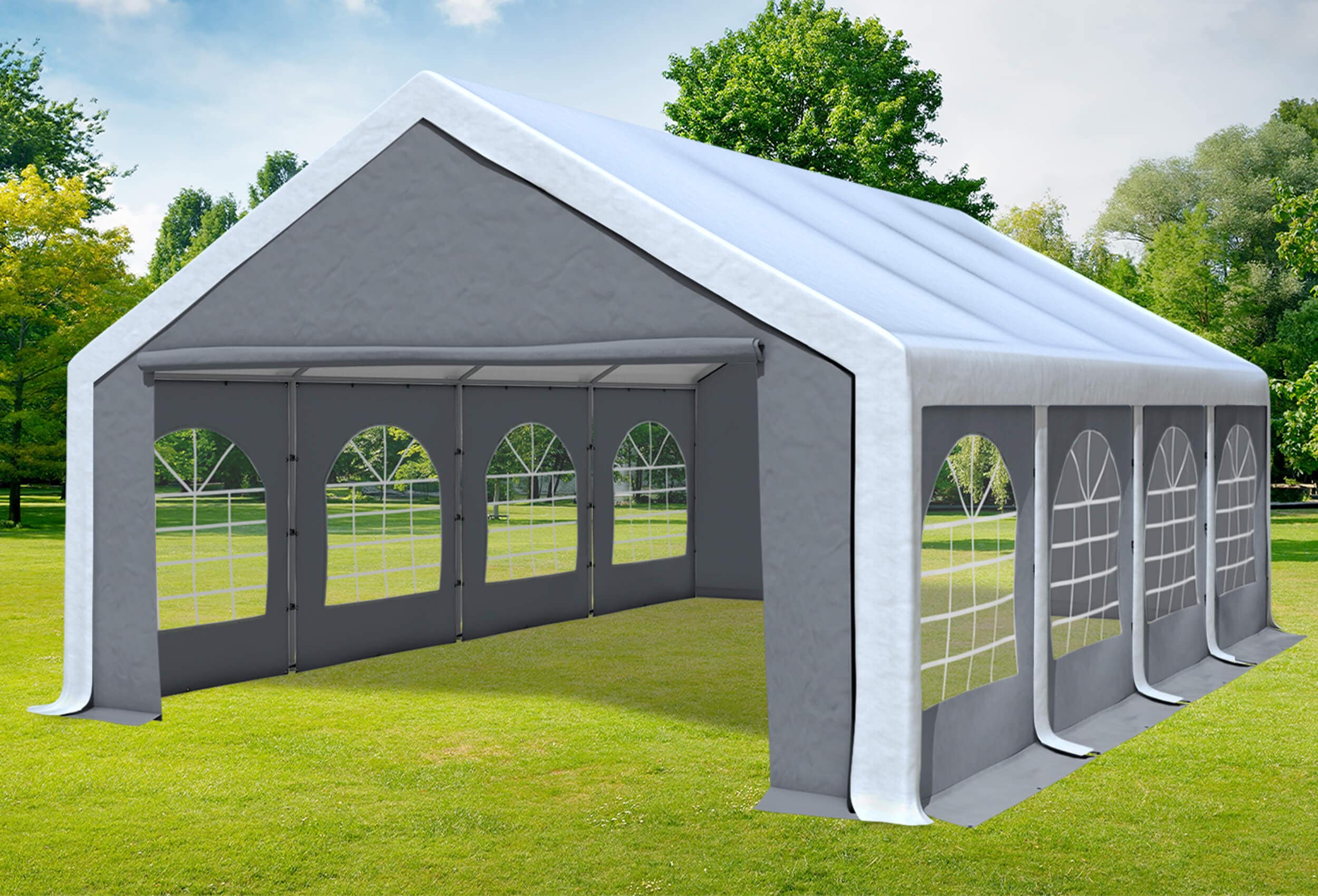 5x8 m Party tent / Marquee, PVC White Grey