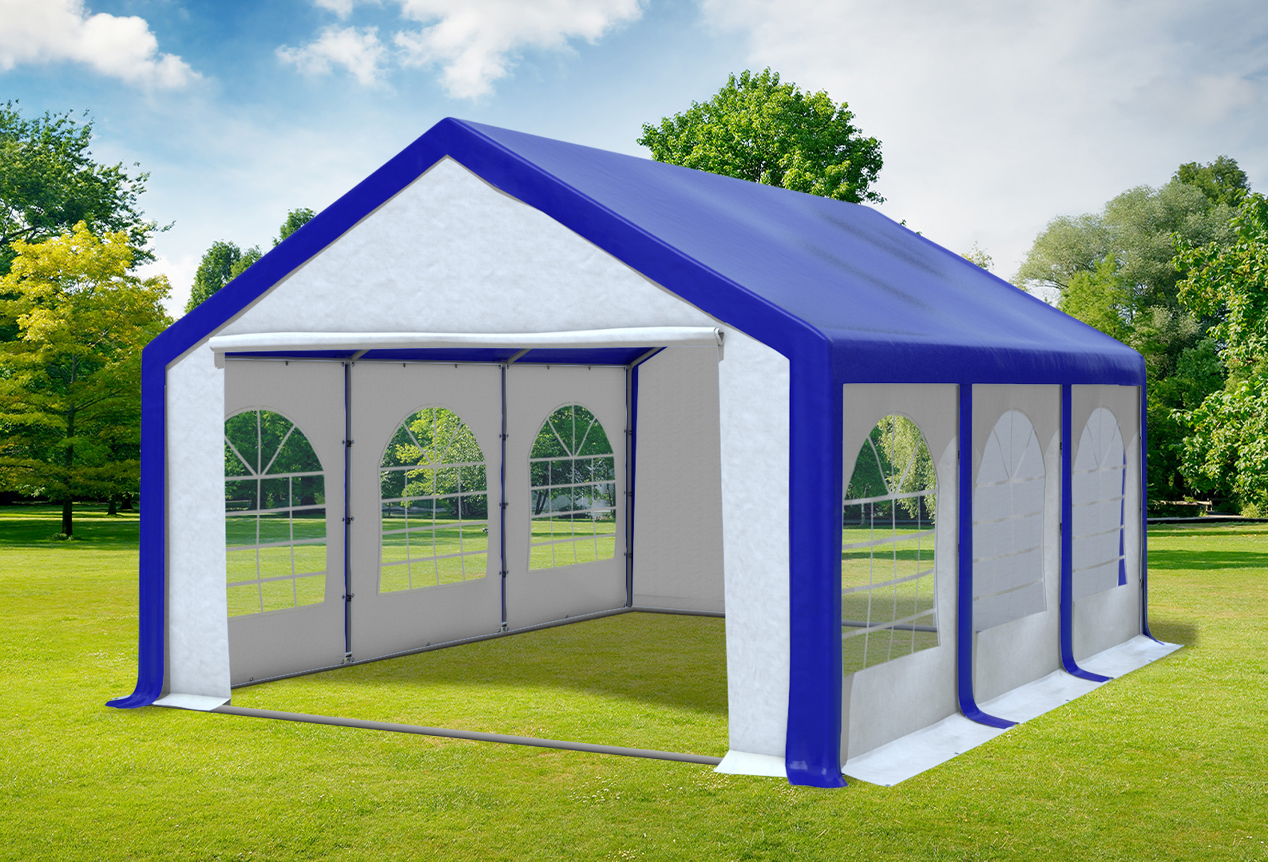 4x6 m Party tent / Marquee, PVC Blue White