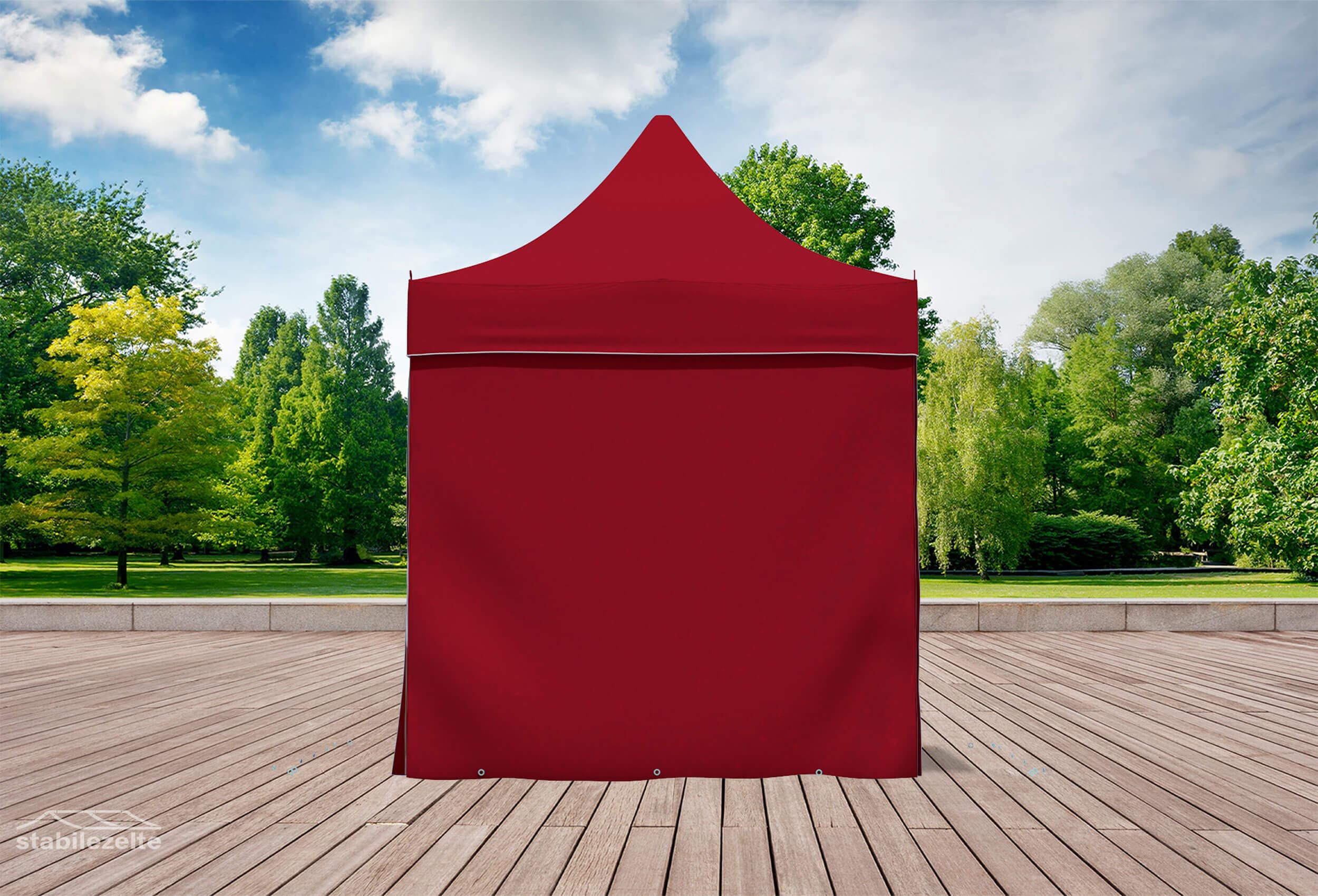 Folding tent side panel CLOSED 2 metres BORDEAUX
