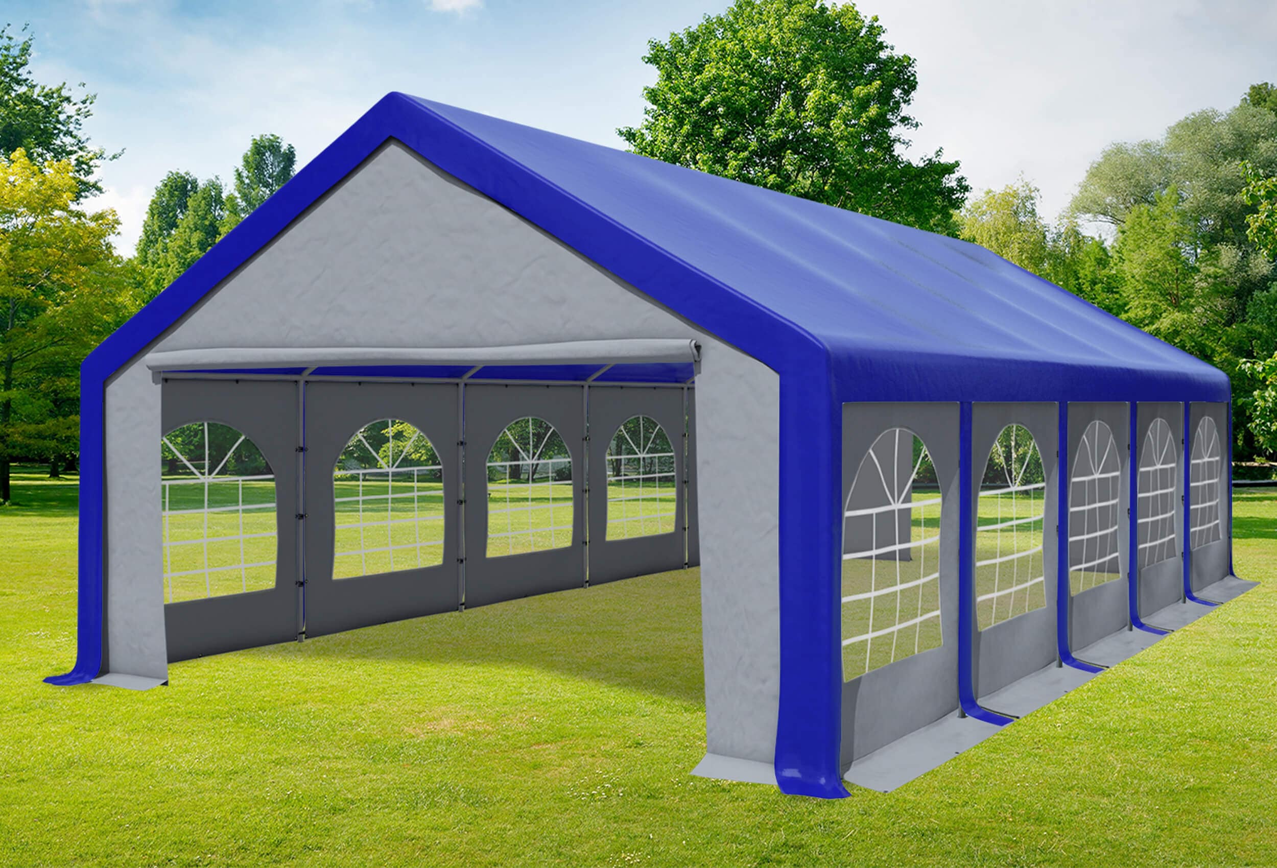 5x10 m Party tent / Marquee, PVC Blue Grey