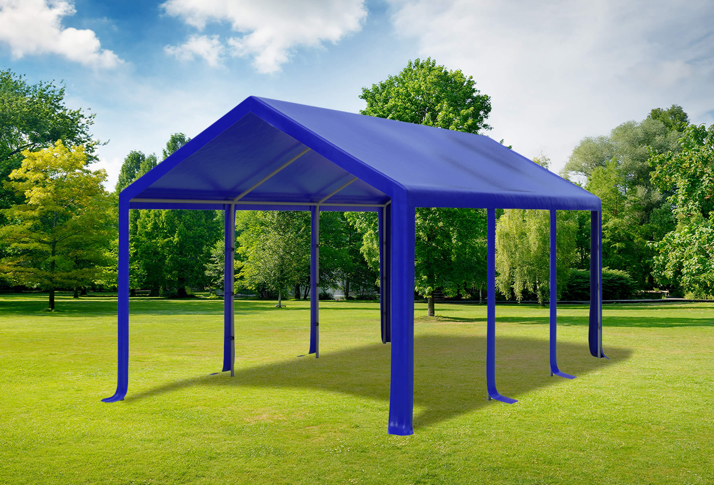 3x6 m PVC Roof Tarpaulin incl. Accessories Blue