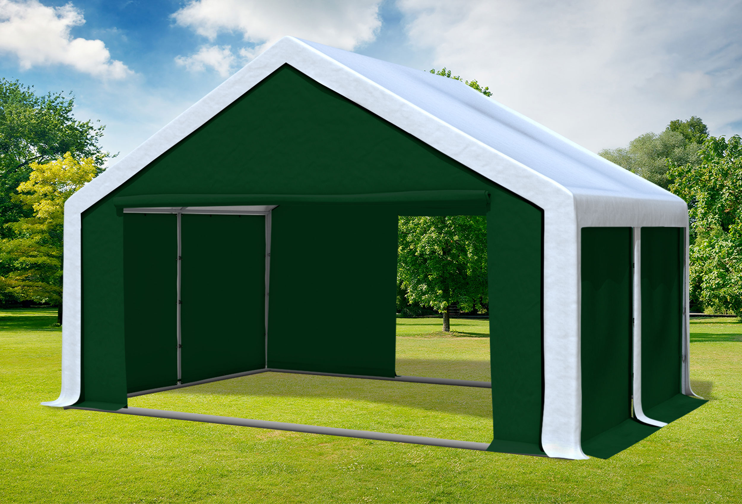 5x4 m Party tent / Marquee, PVC White Green