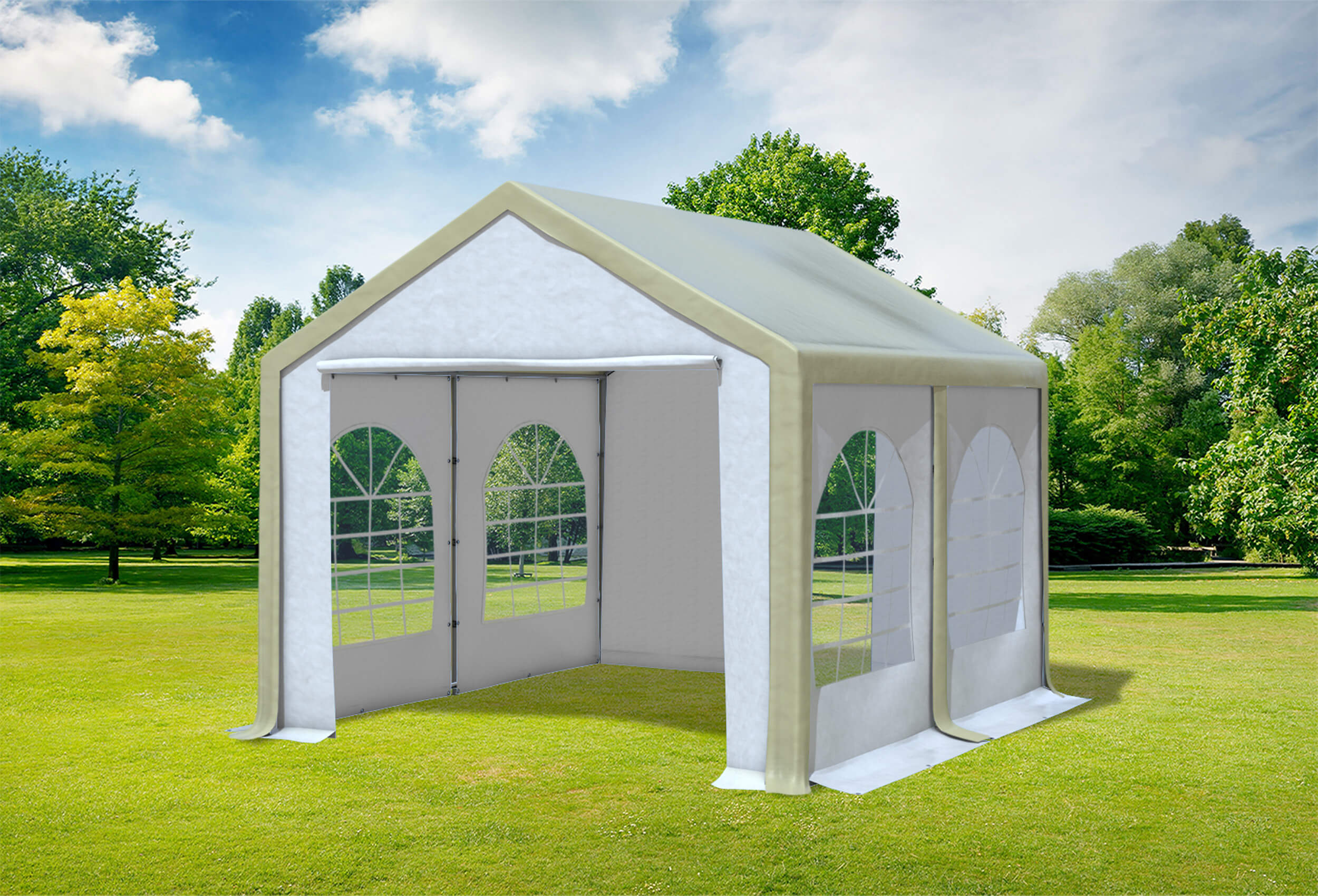 3x4 m Party tent / Marquee, PVC Brown White