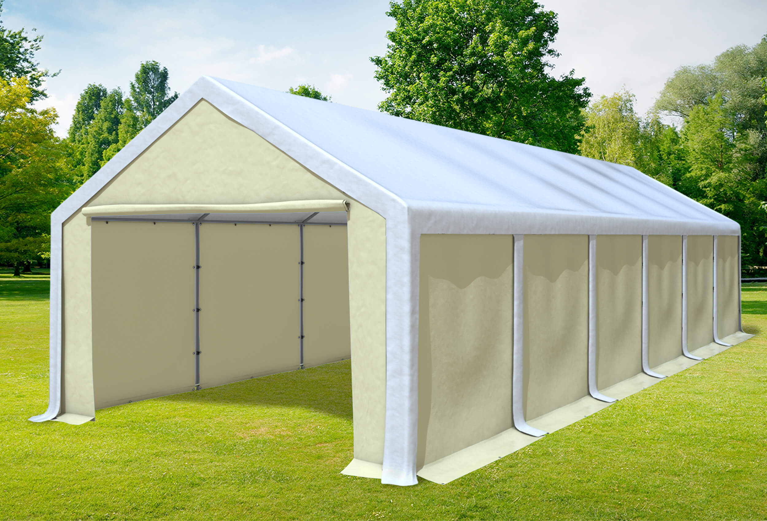 4x12 m Party tent / Marquee, PVC White Beige
