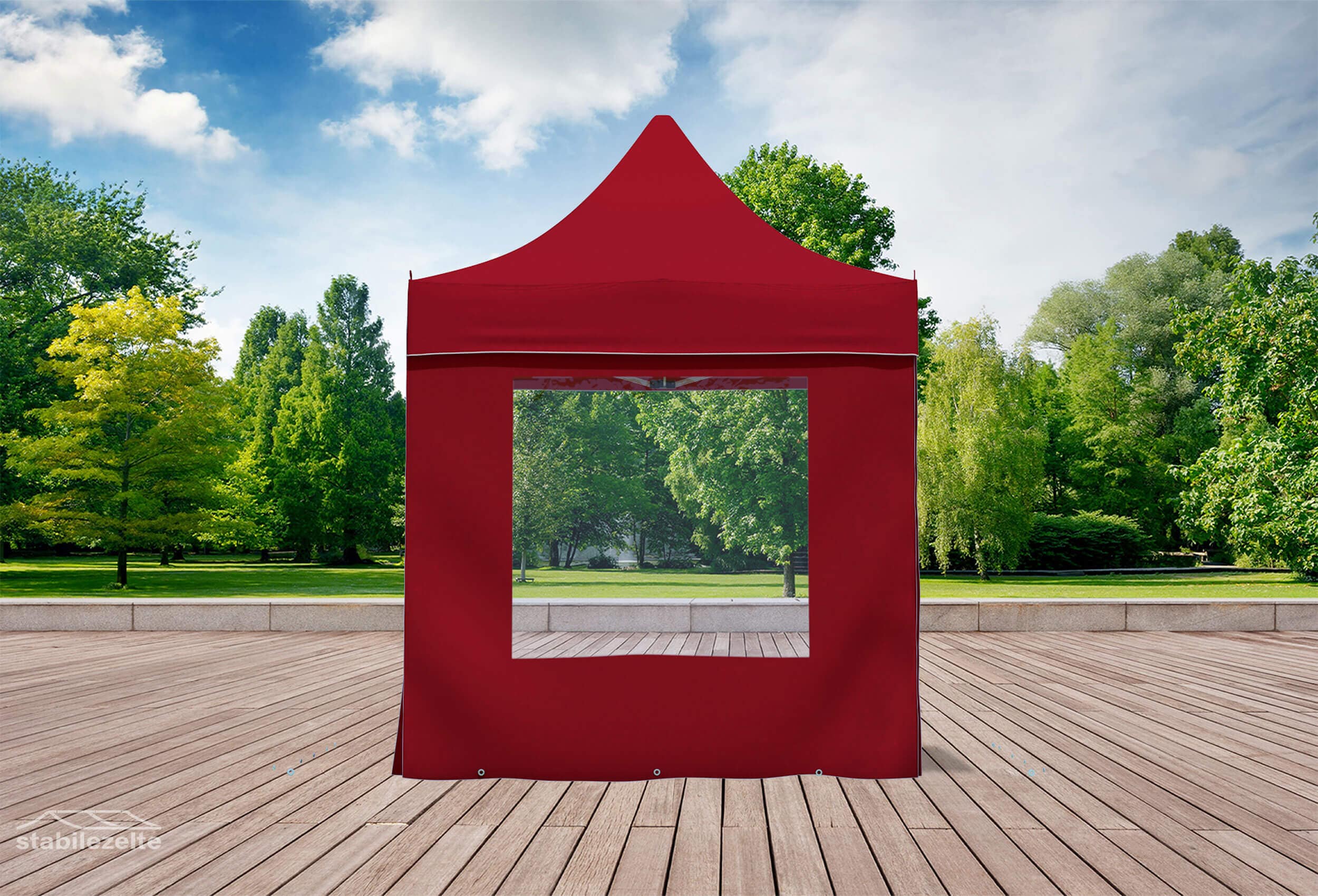 Folding tent side section with WINDOW 2 metres BORDEAUX