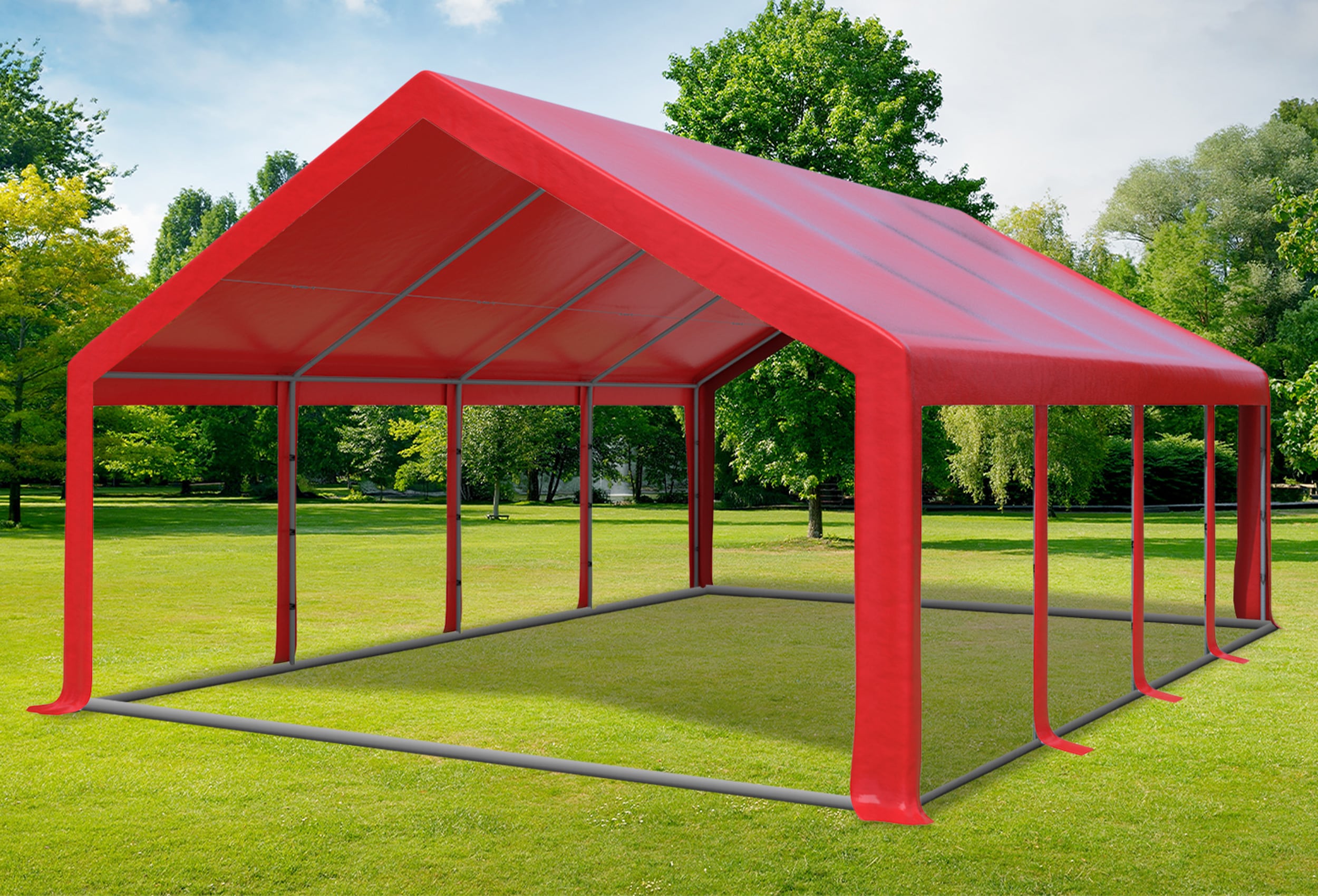 5x8 m Party tent / Marquee, PVC Red