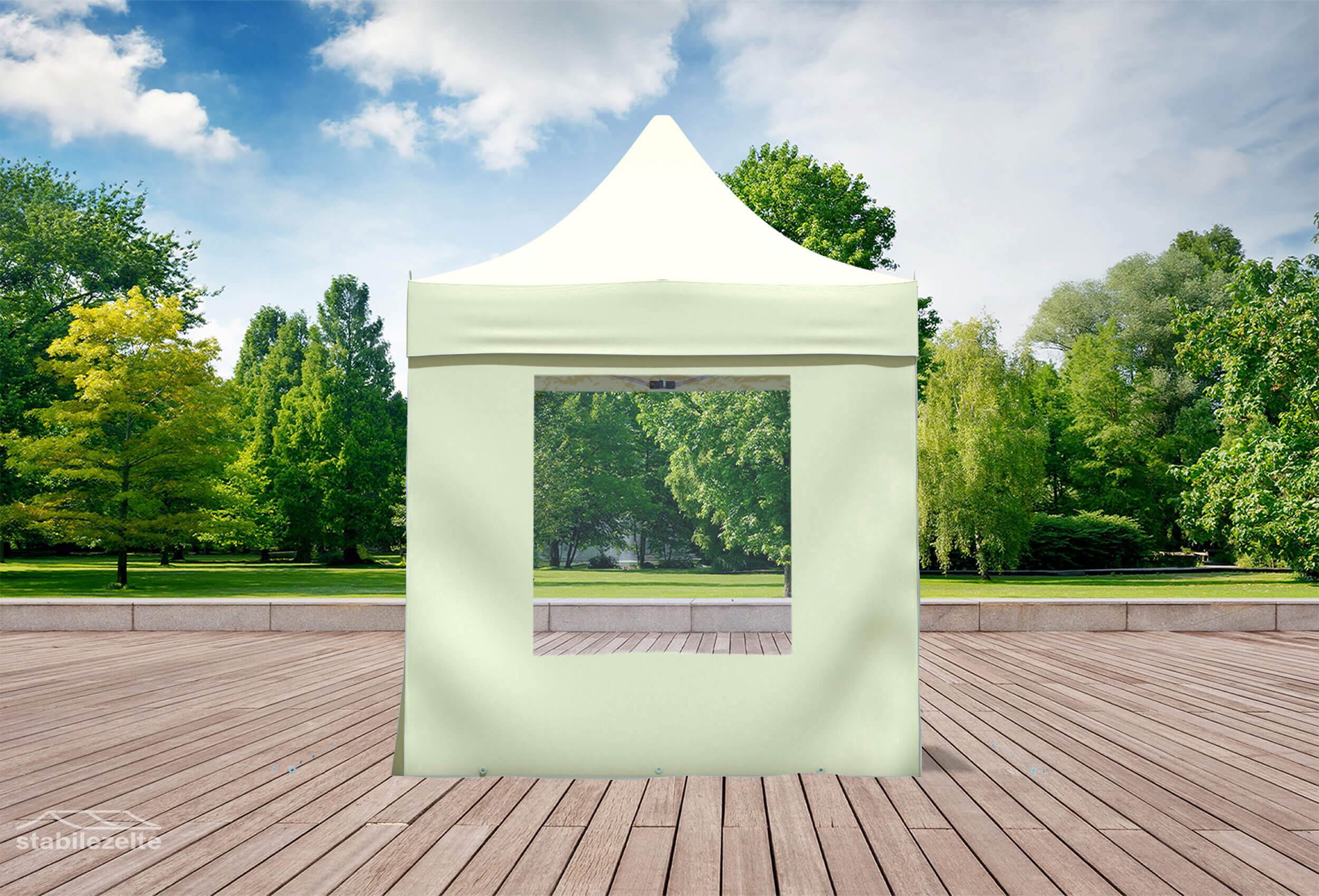 Folding tent side section with WINDOW 2 metres BEIGE