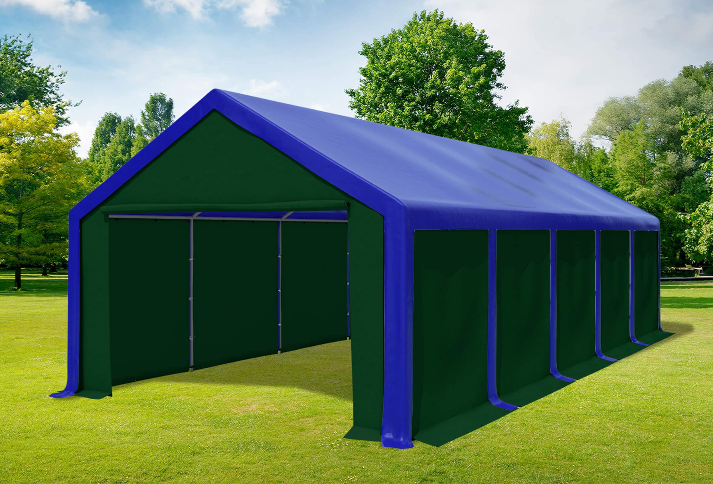 4x10 m Party tent / Marquee, PVC Blue Green
