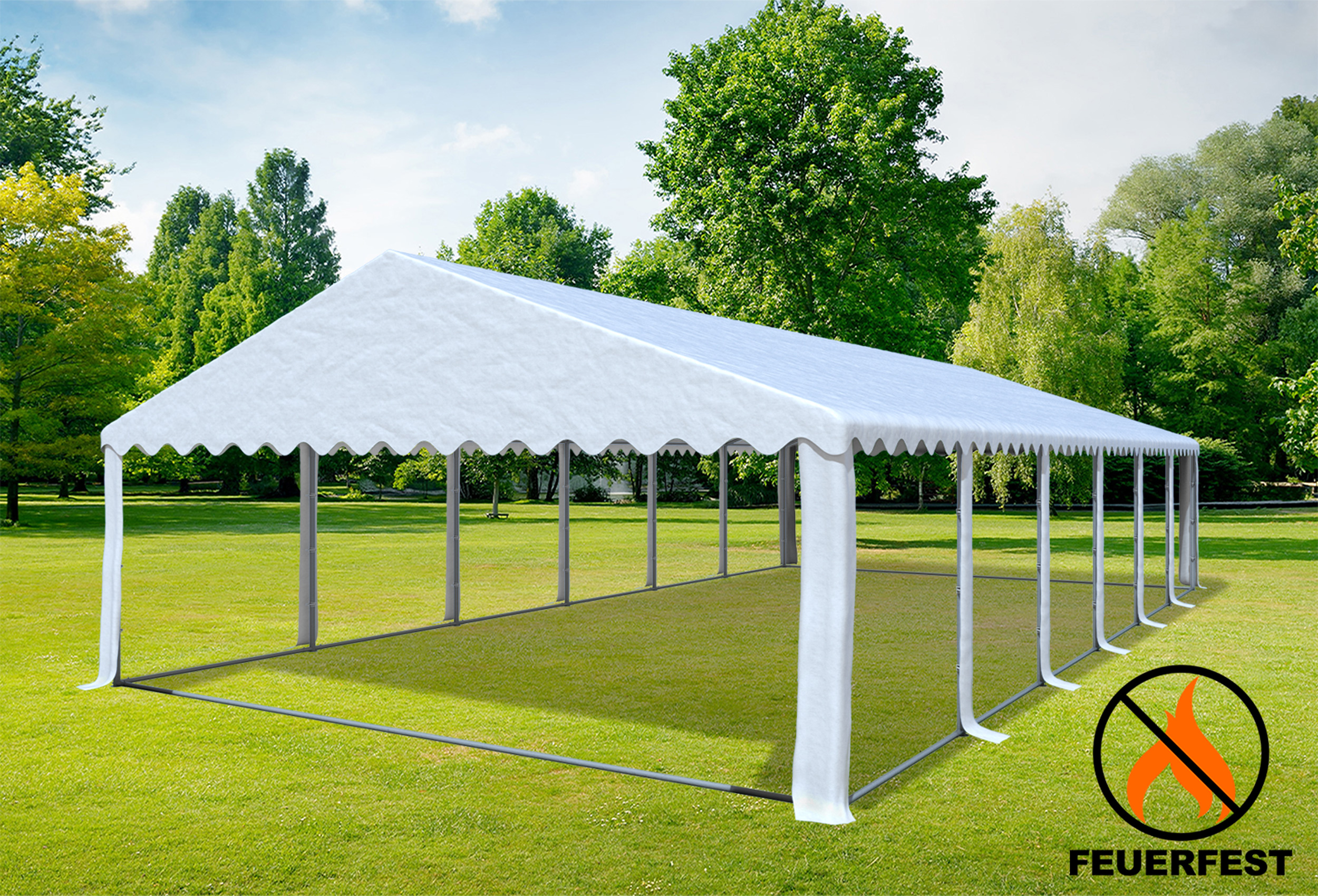 6x12 m Party tent / Marquee, PVC fireproof White