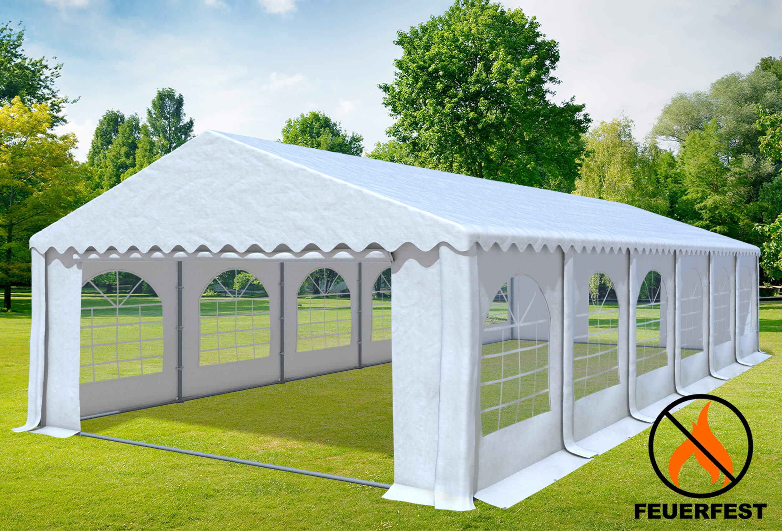 5x12 m Party tent / Marquee, PVC fireproof White