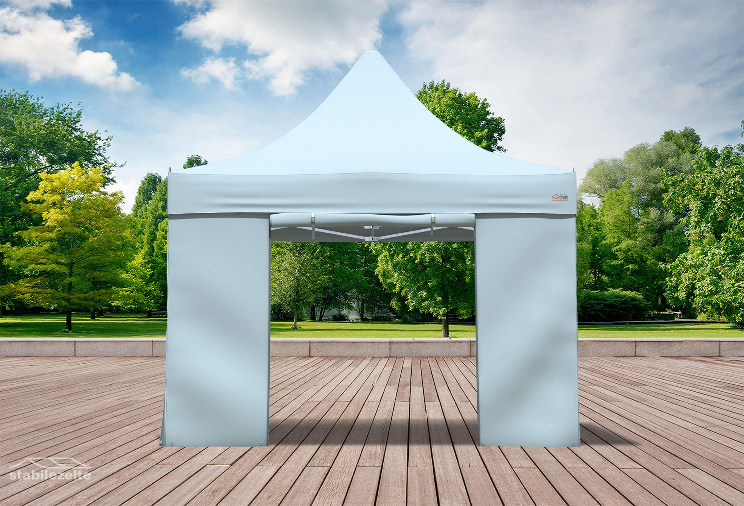 Folding tent side section with DOOR 3 metres GREY