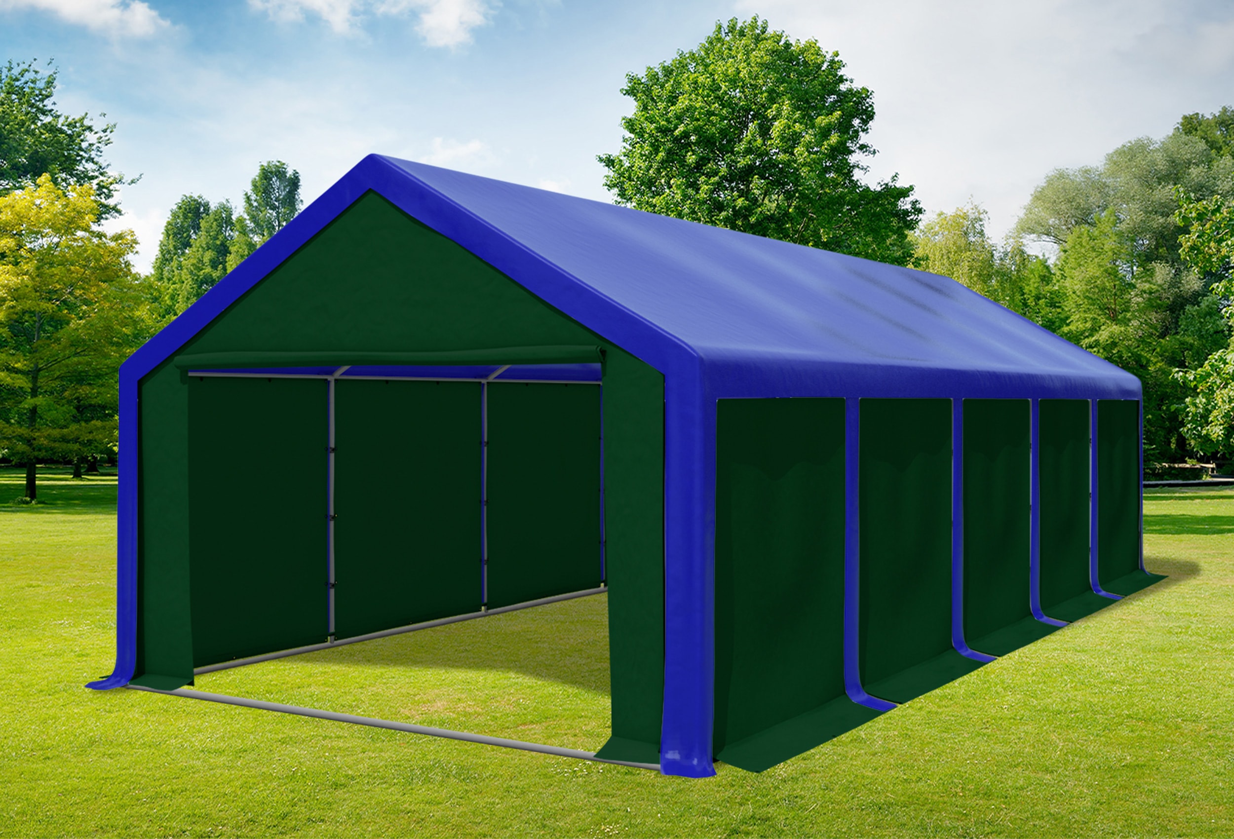 4x10 m Party tent / Marquee, PVC Blue Green