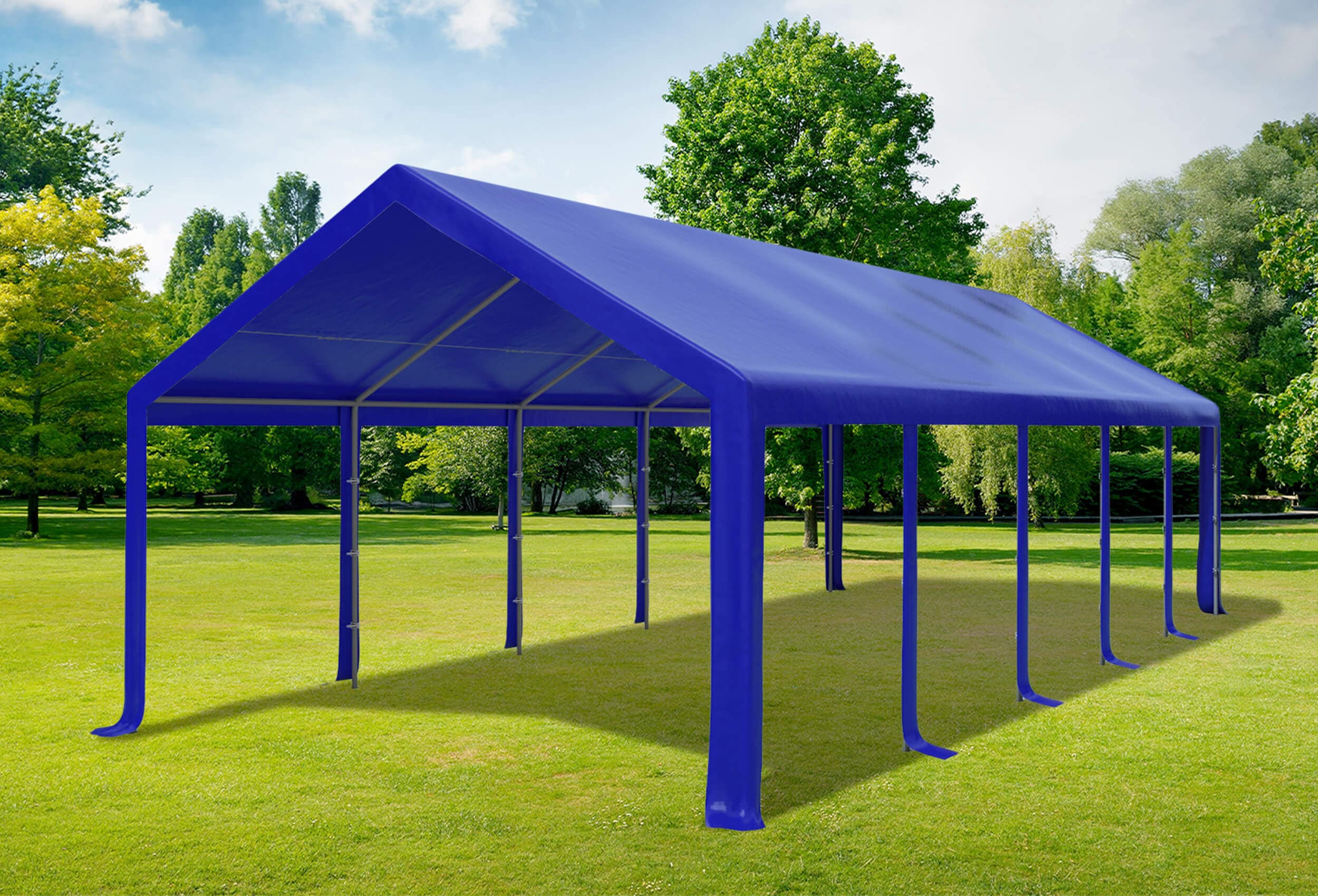 4x10 m PVC Roof Tarpaulin incl. Accessories Blue