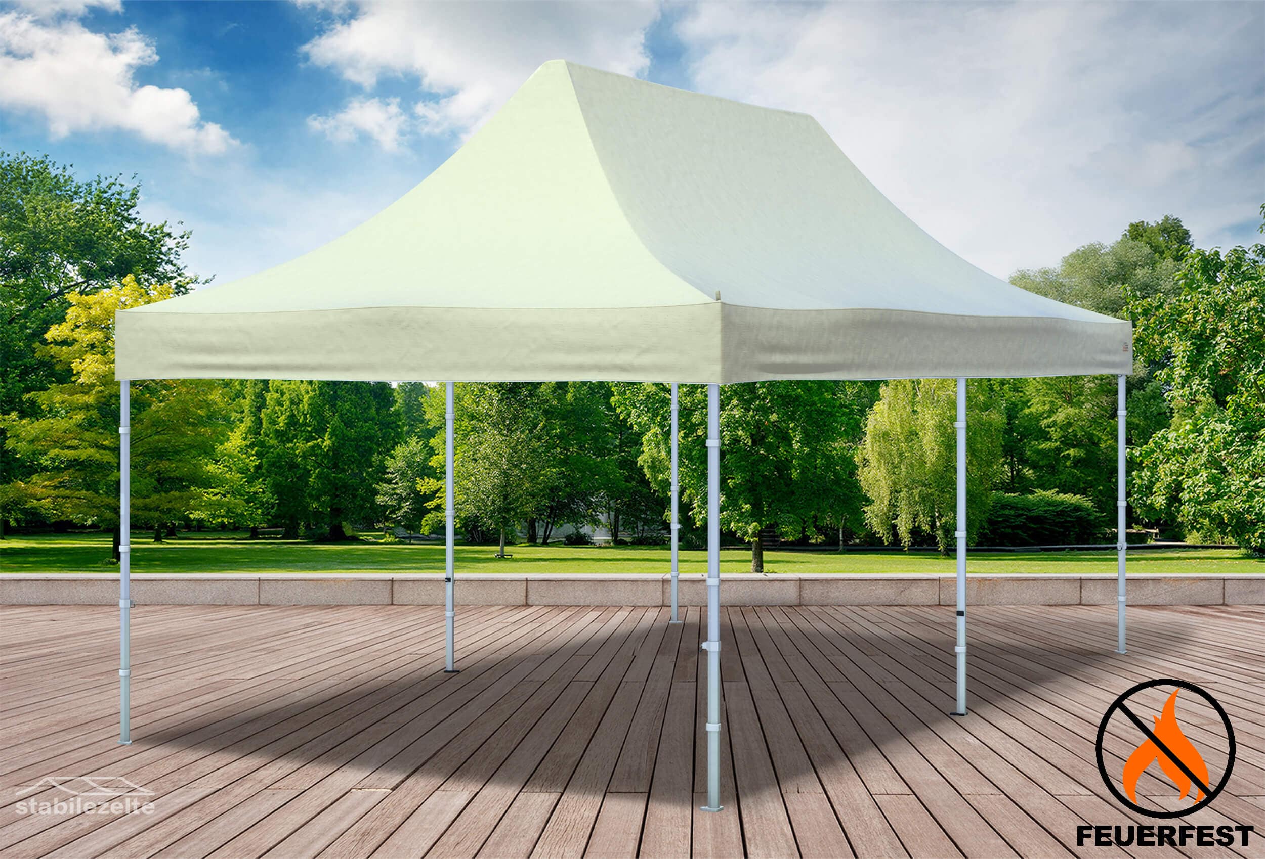 3x6 m Folding Tent Roof Tarpaulin, PVC FR, Beige