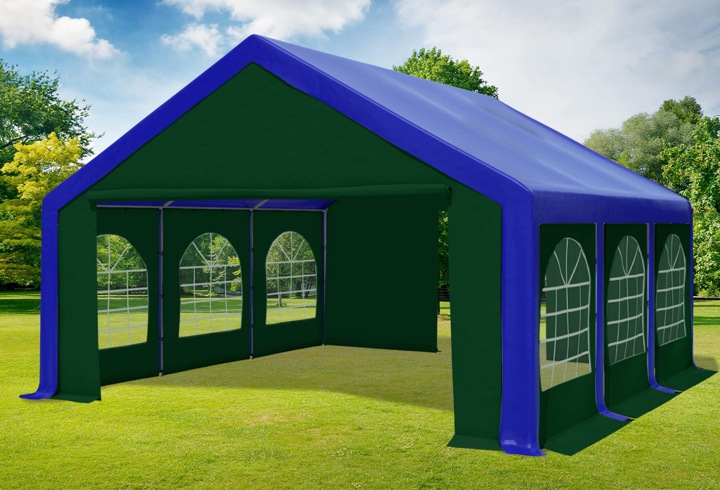 5x6 m Party tent / Marquee, PVC Blue Green