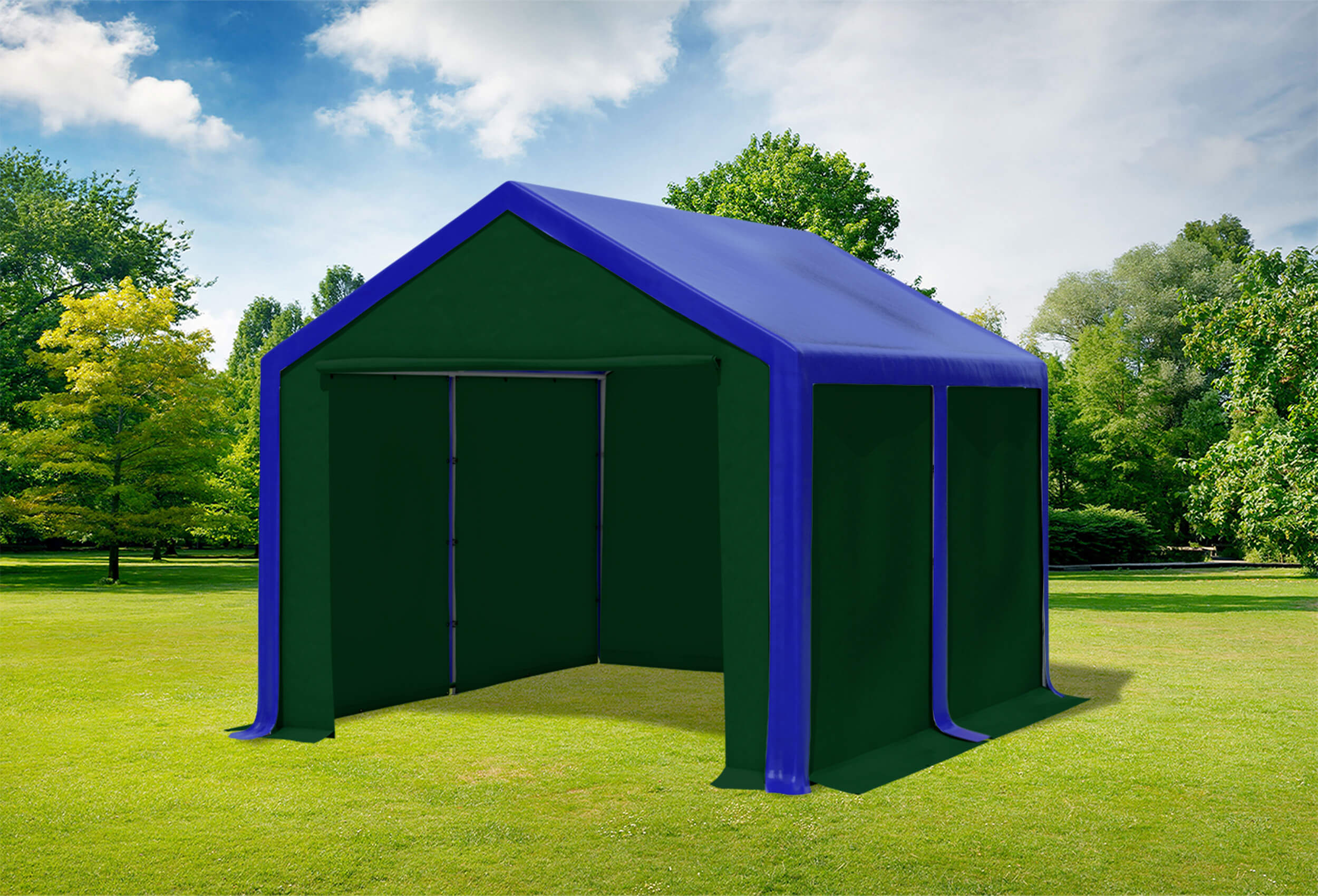 3x4 m Party tent / Marquee, PVC Blue Green
