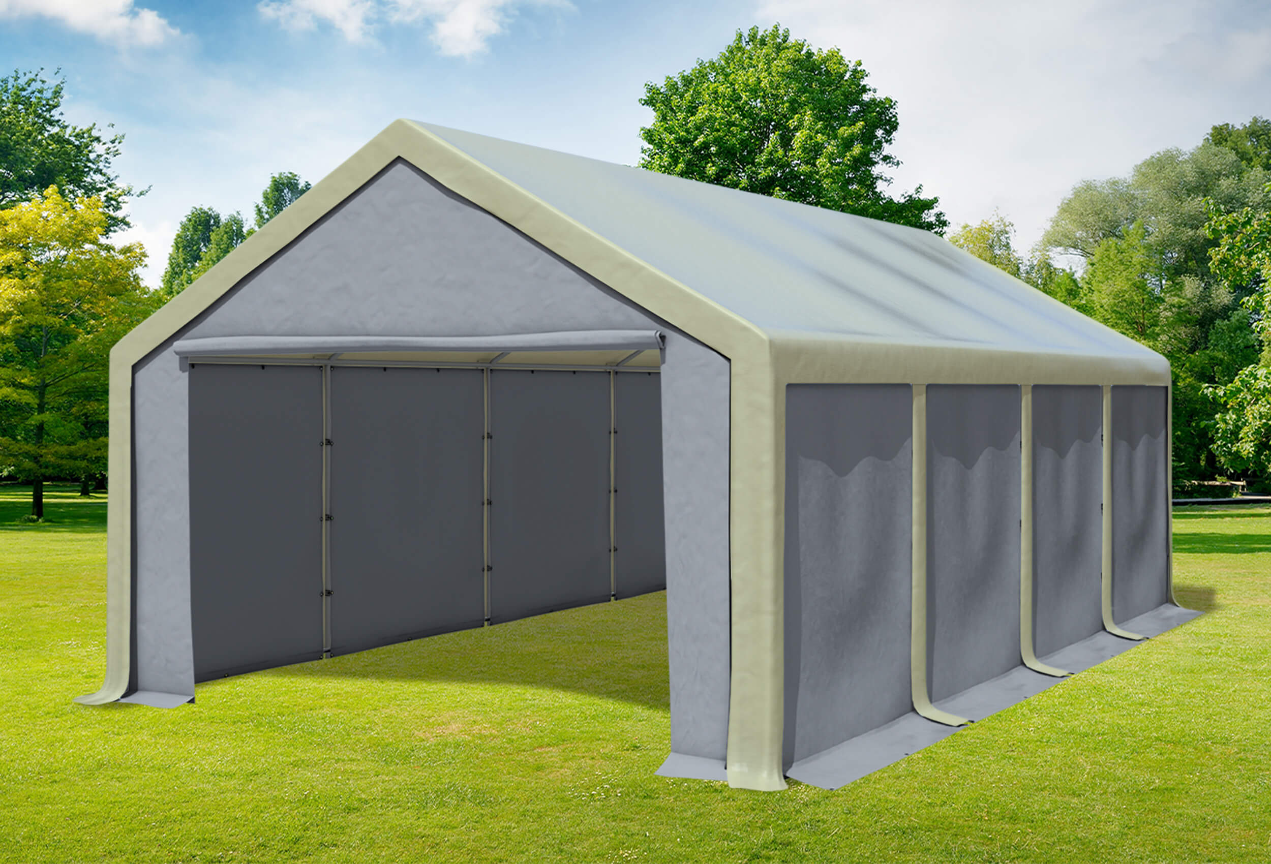 4x8 m Party tent / Marquee, PVC Brown Grey