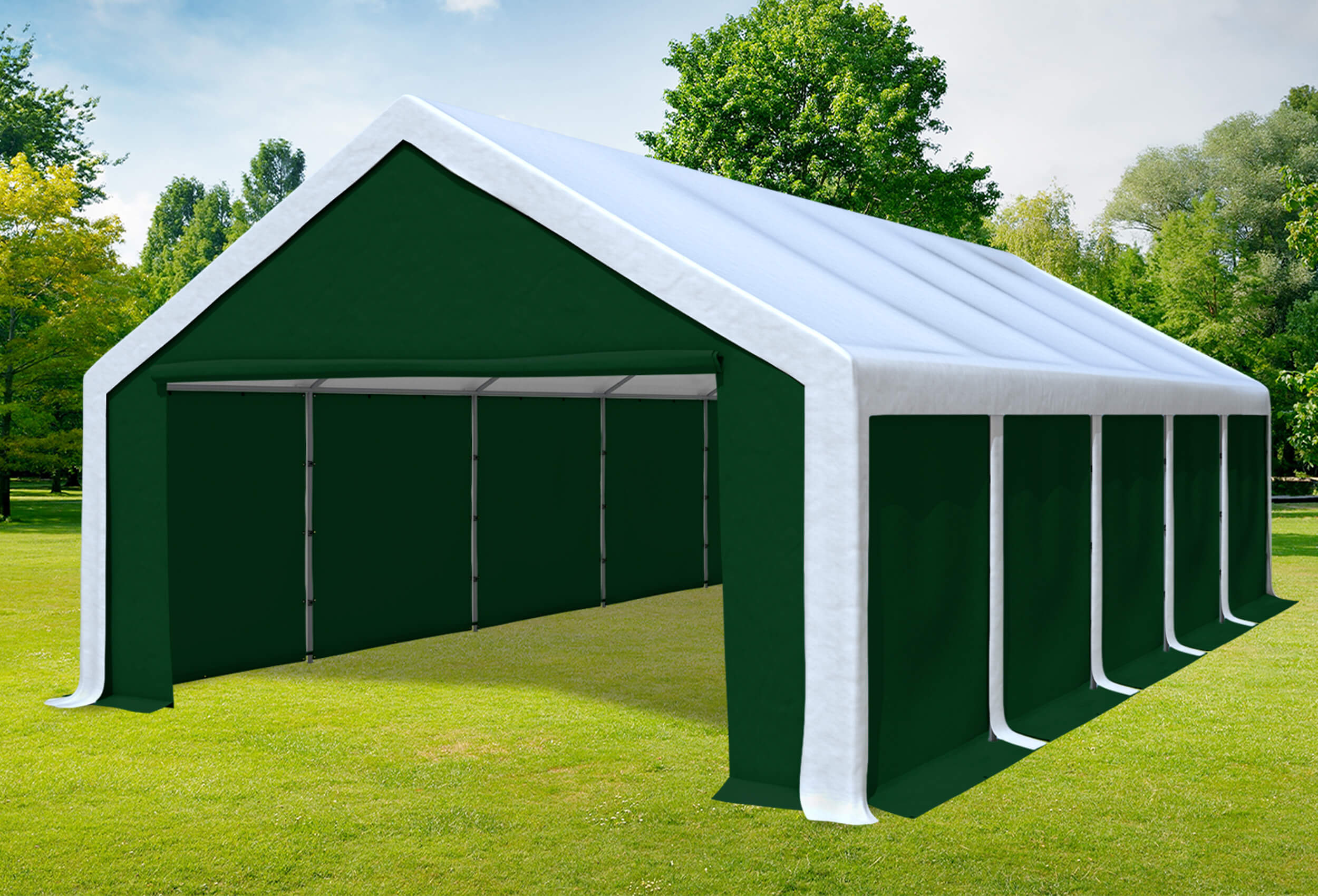 5x10 m Party tent / Marquee, PVC White Green