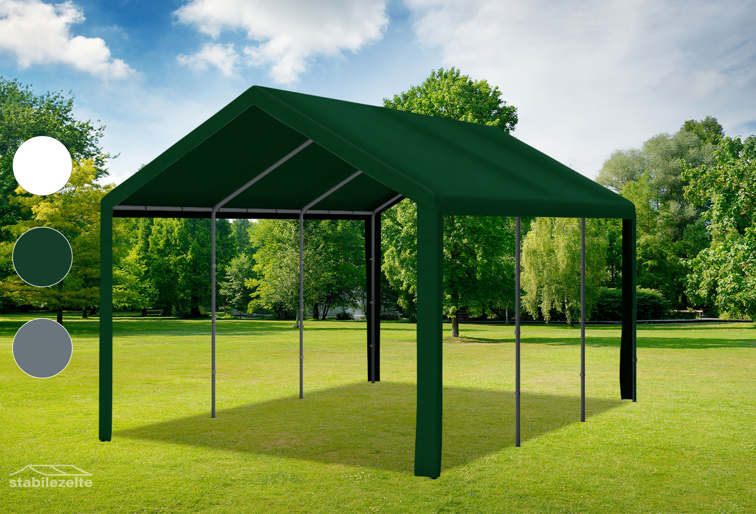 3x5 m PVC Roof Tarpaulin incl. Accessories Green