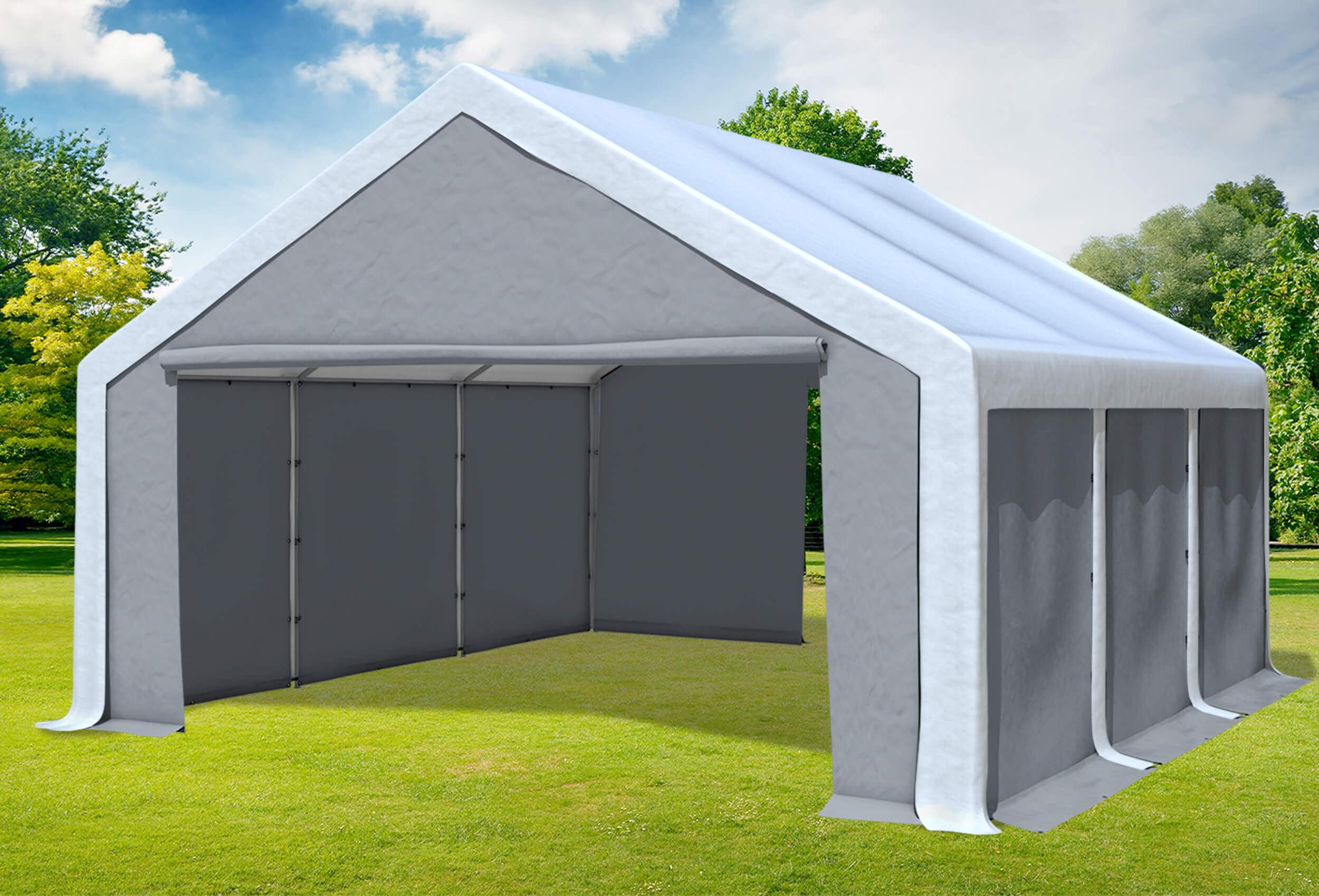 5x6 m Party tent / Marquee, PVC White Grey
