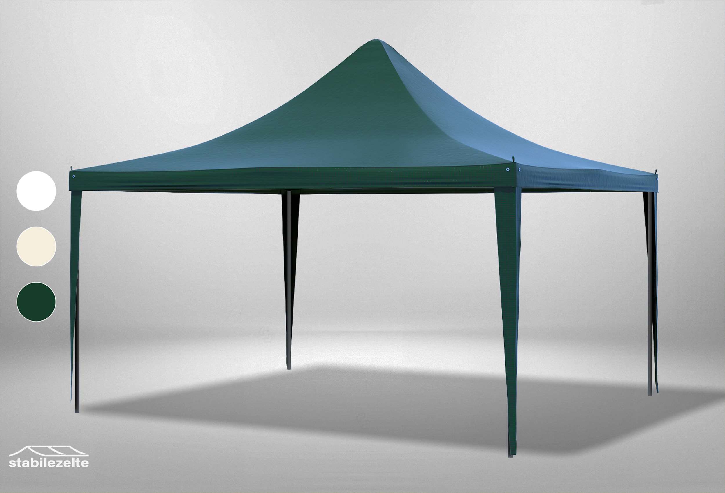 4x4 m Roof Tarpaulin Arabica PVC incl. Accessories Green