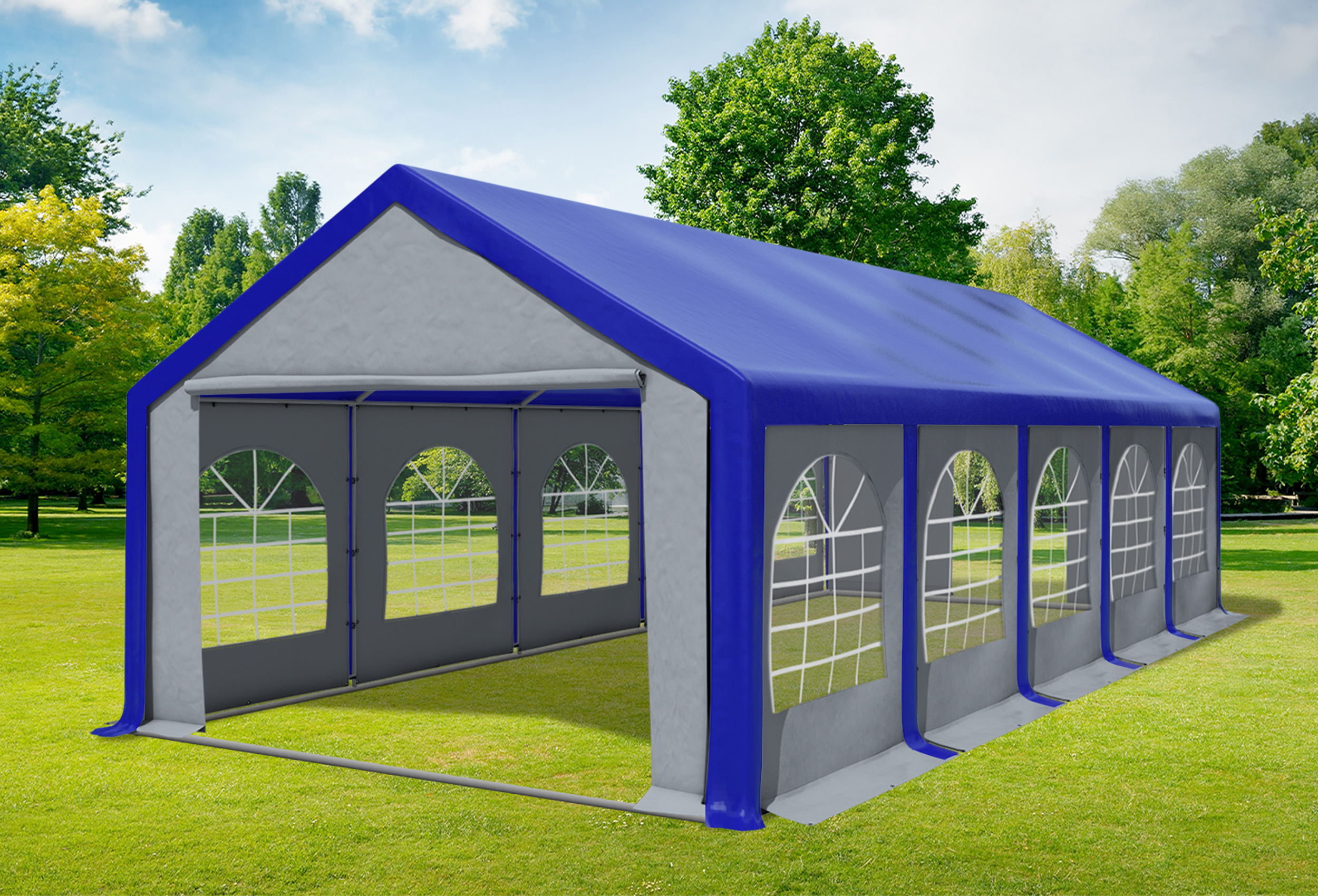 4x10 m Party tent / Marquee, PVC Blue Grey
