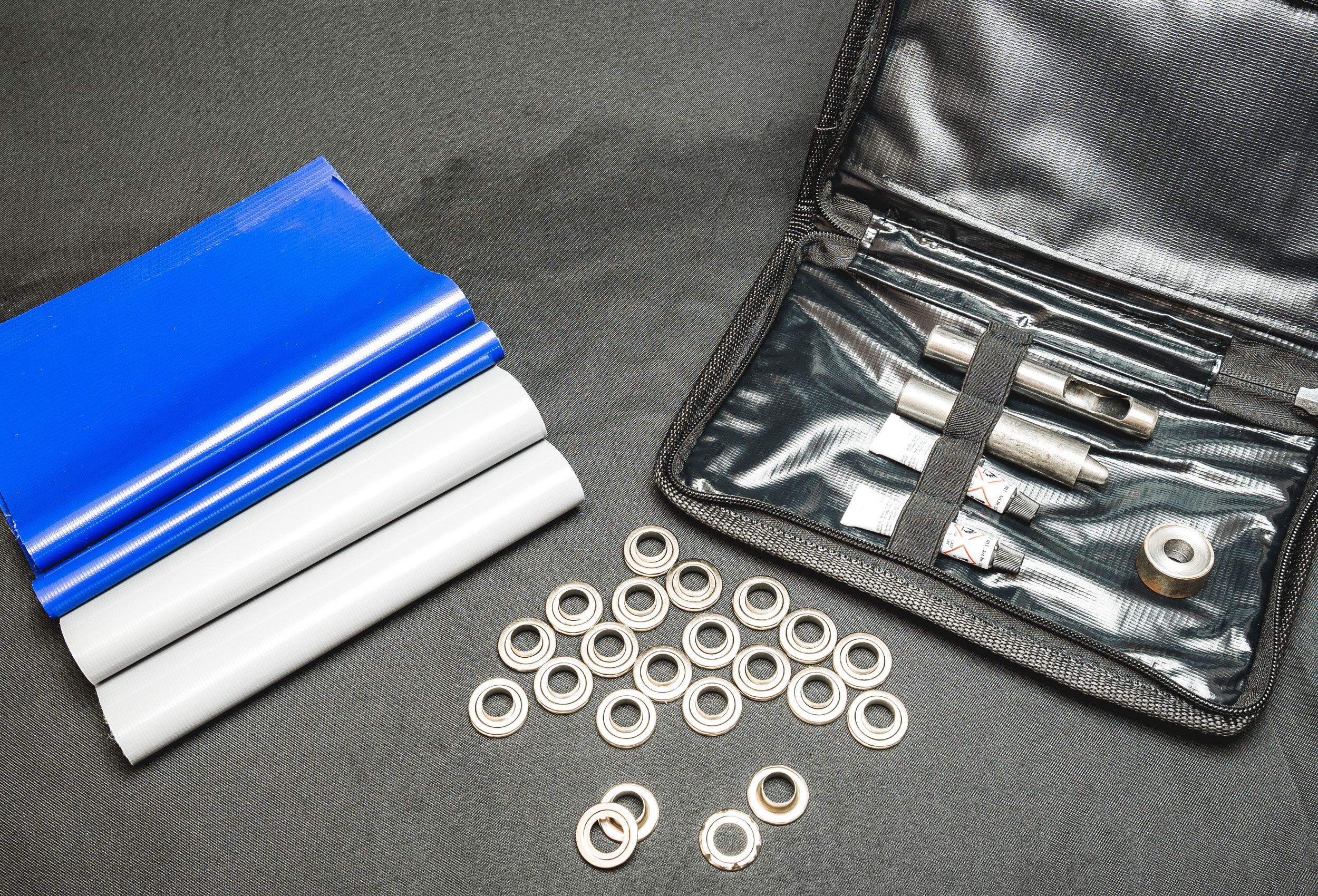 Repair Kit for PVC Tents, Grey Blue