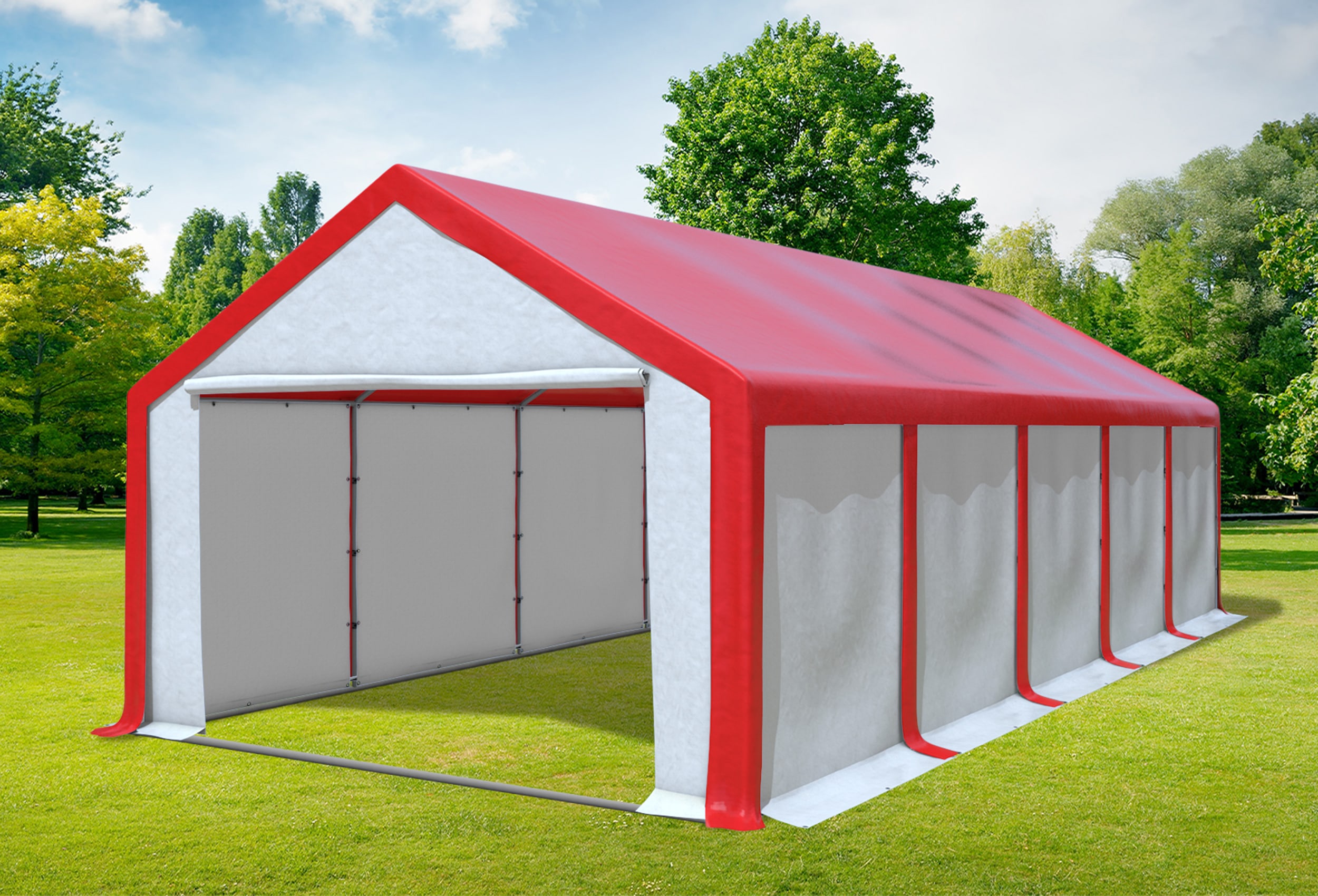 4x10 m Party tent / Marquee, PVC Red White