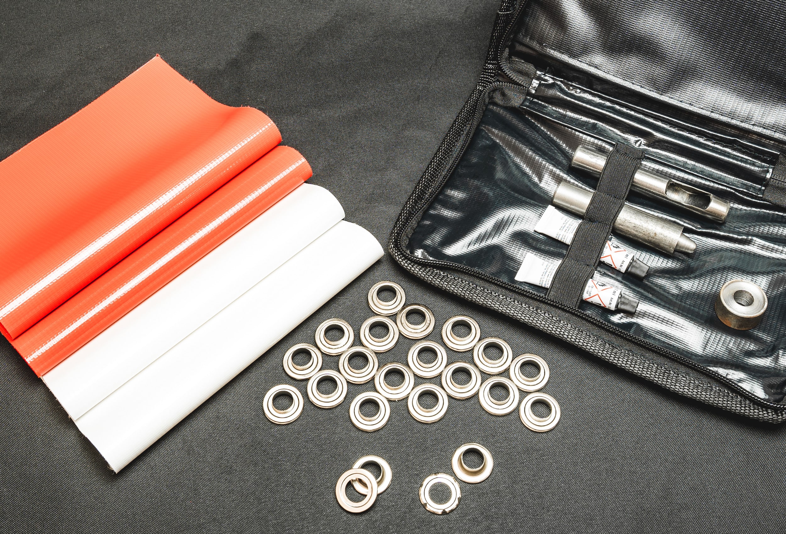 Repair Kit for PVC Tents, White Red
