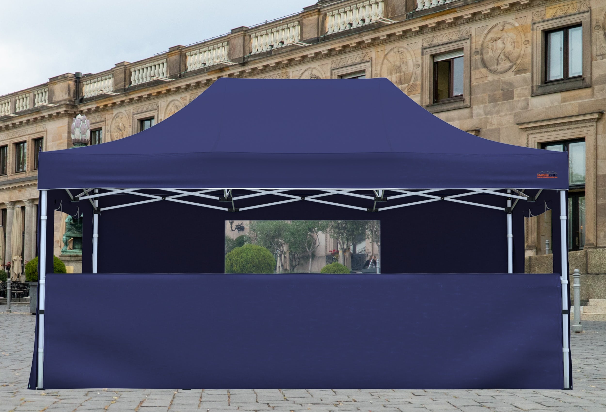 Folding tent half-wall SET 4 metres PROF. PLUS+ BLUE