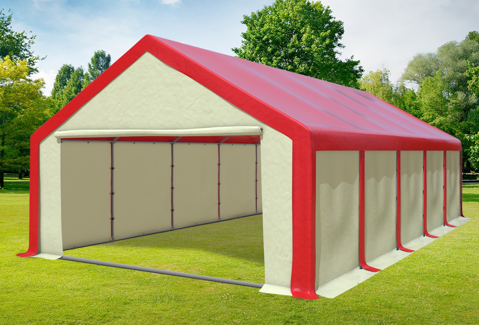 5x10 m Party tent / Marquee, PVC Red Beige