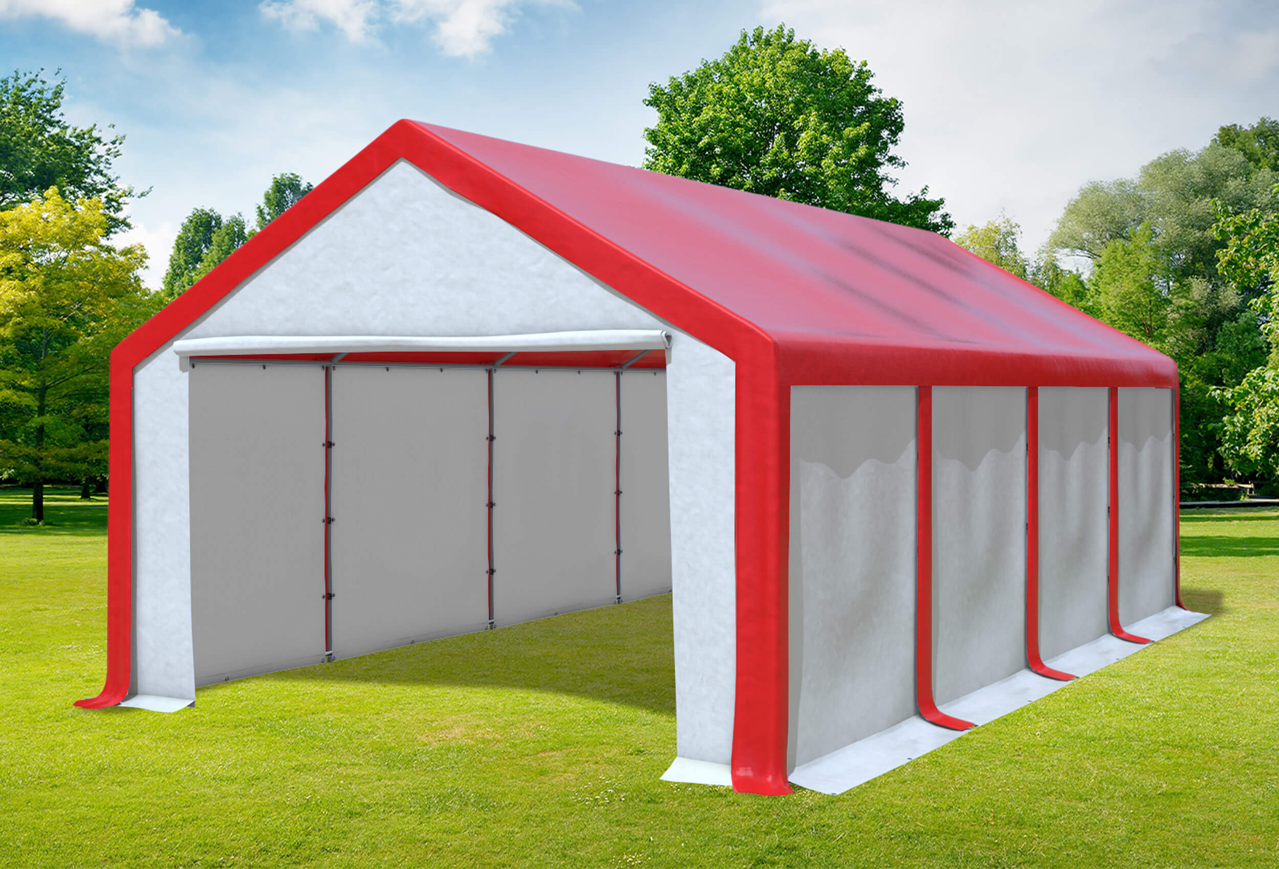 4x8 m Party tent / Marquee, PVC Red White